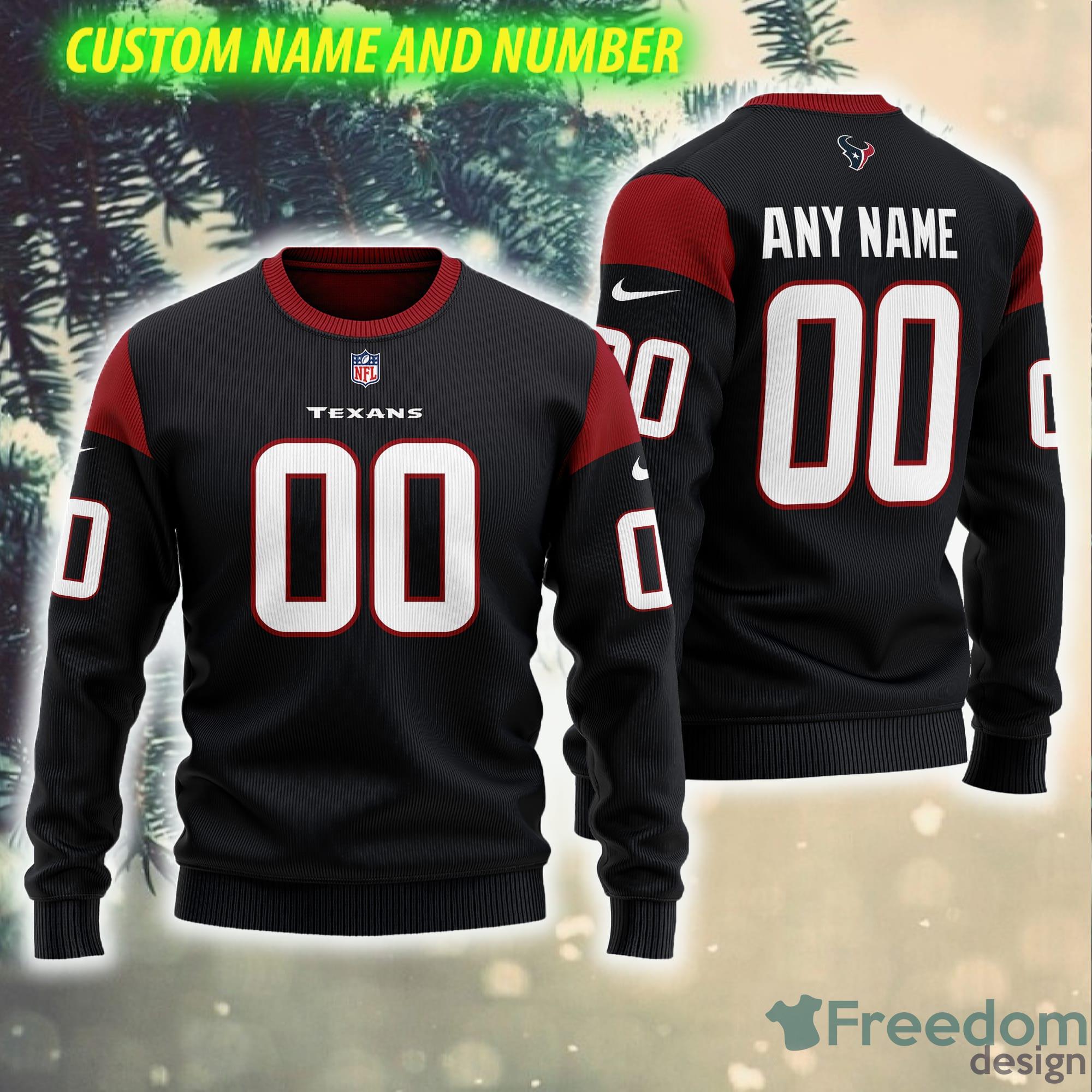 Texans Nfl Custom Name Number Ugly Christmas Sweater - Shibtee Clothing