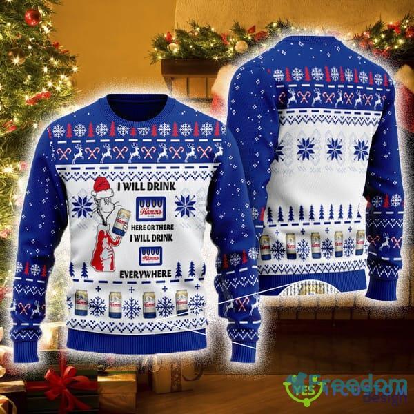 I Will Drink Hamms Beer Everywhere Design 8 Ugly Christmas Sweater For Men And Women - I Will Drink Hamms Beer Everywhere Design 8 Ugly Christmas Sweater For Men And Women