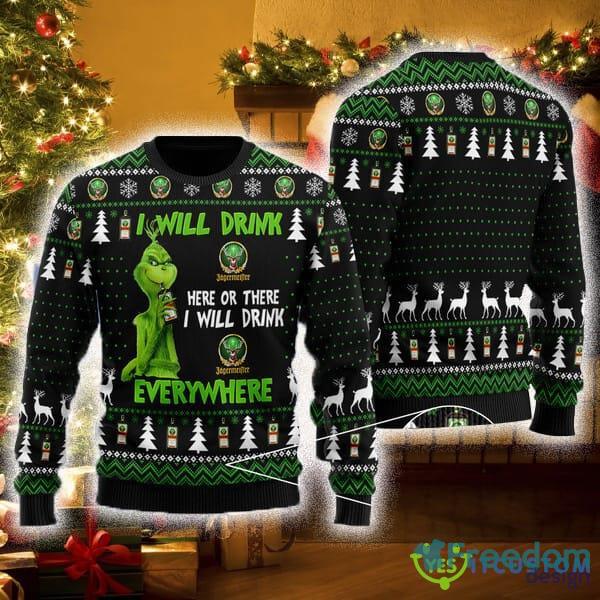 I Will Drink Jagermeister Everywhere Ugly Christmas Sweater For Men And Women - I Will Drink Jagermeister Everywhere Ugly Christmas Sweater For Men And Women