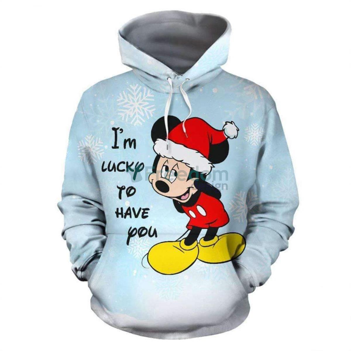 Im Lucky To Have You Mickey Cute 3D Printed Hoodie Product Photo 1