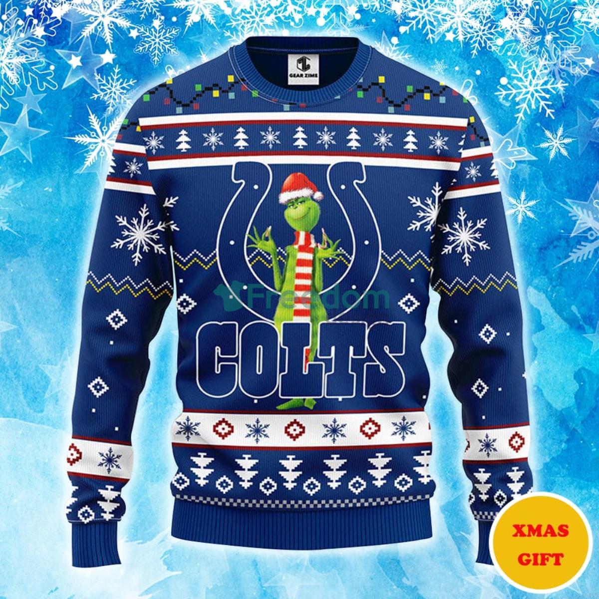 Indianapolis Colts Funny Grinch Christmas AOP Sweater Product Photo 1