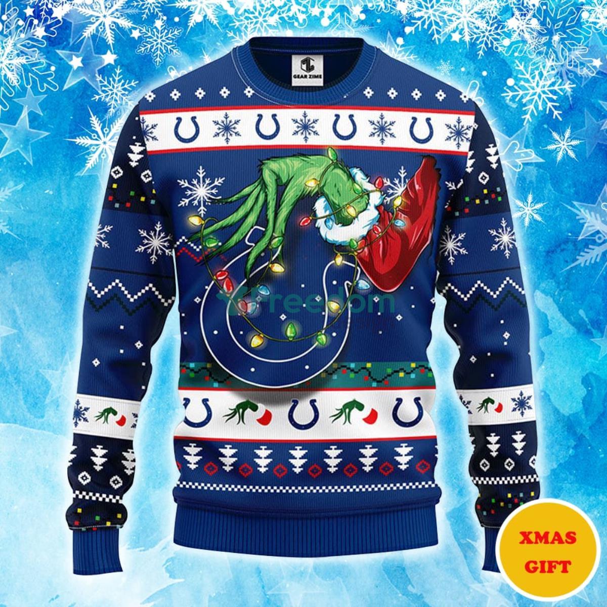 Indianapolis Colts Grinch Christmas AOP Sweater Product Photo 1