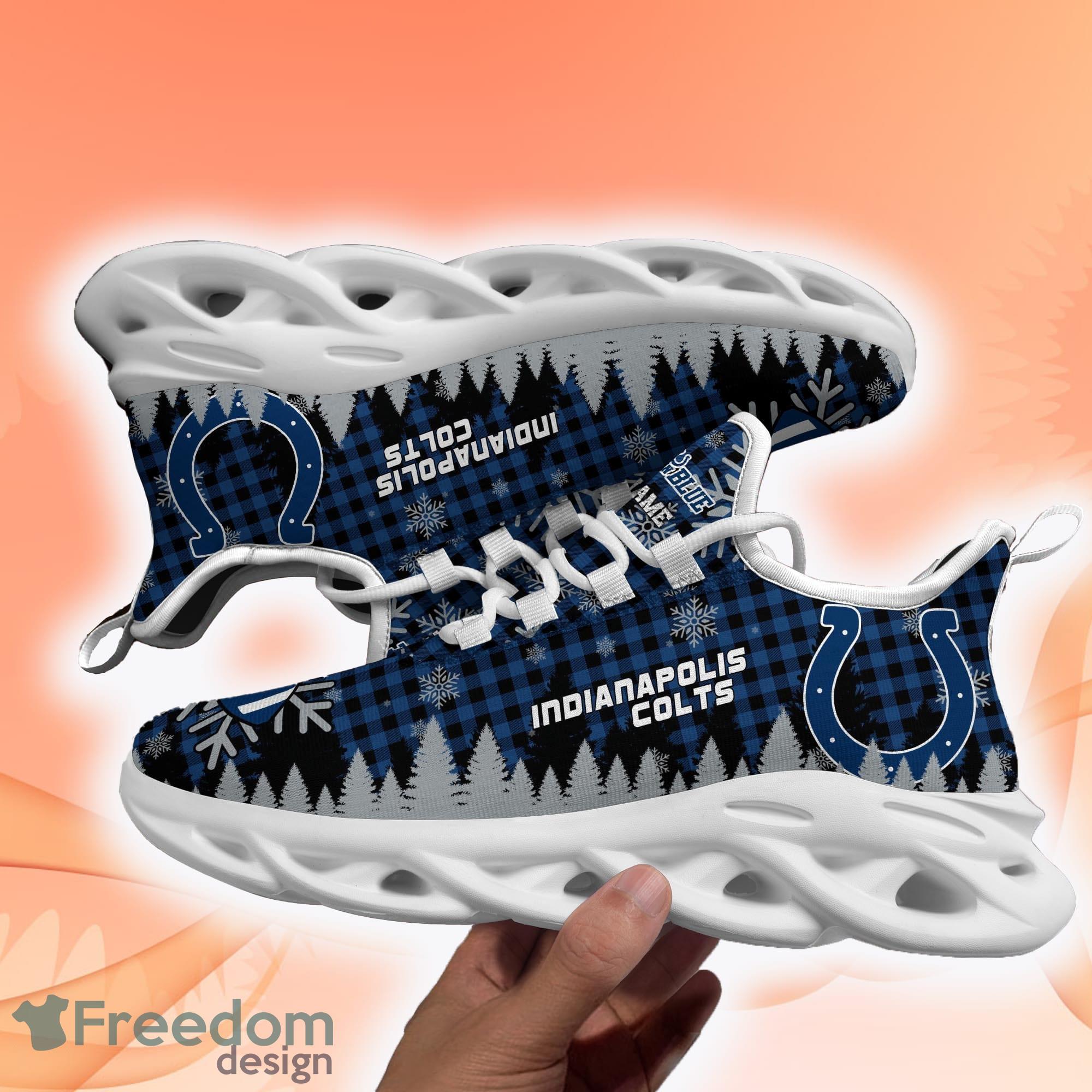 Custom Name NFL Chunky Sneakers Indianapolis Colts Logo Max Soul Shoes Gift  Fans - Freedomdesign