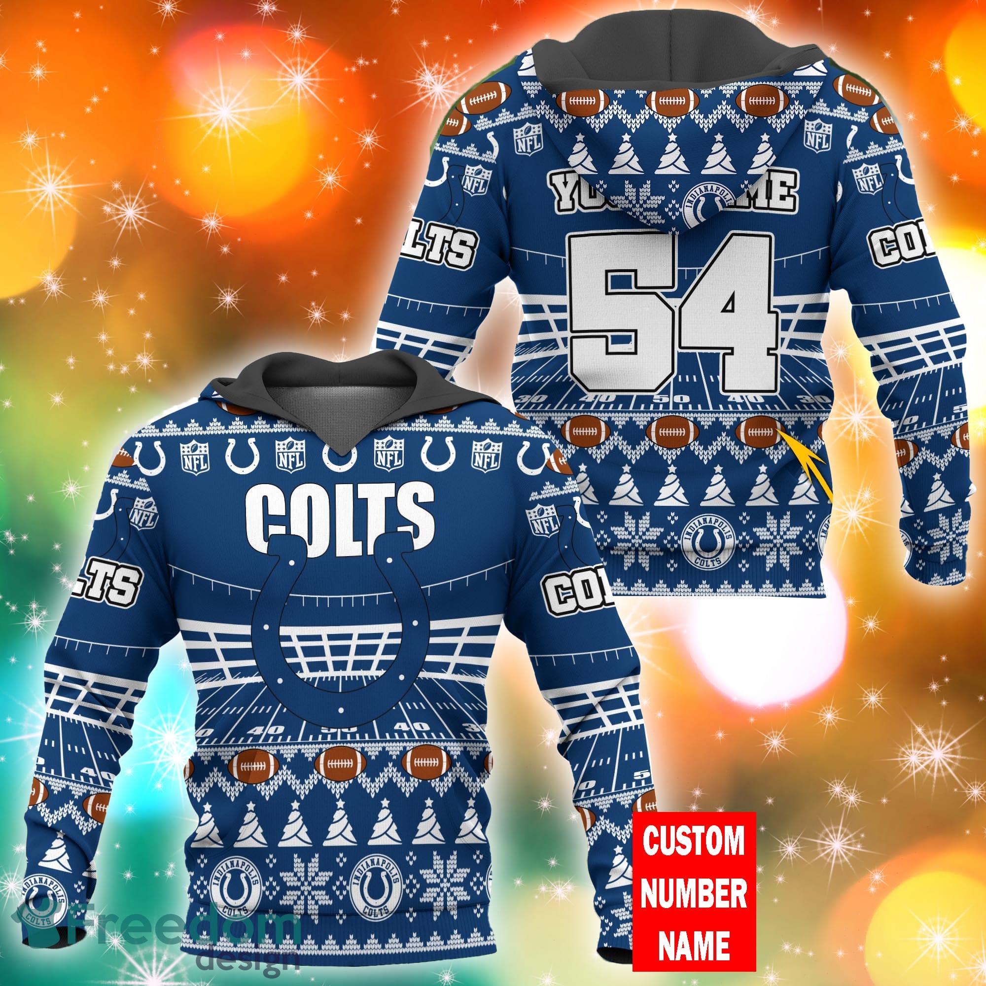 Indianapolis Colts NFL Ugly Stadiums Christmas 3D Zip Hoodie Custom Number  And Name - Freedomdesign