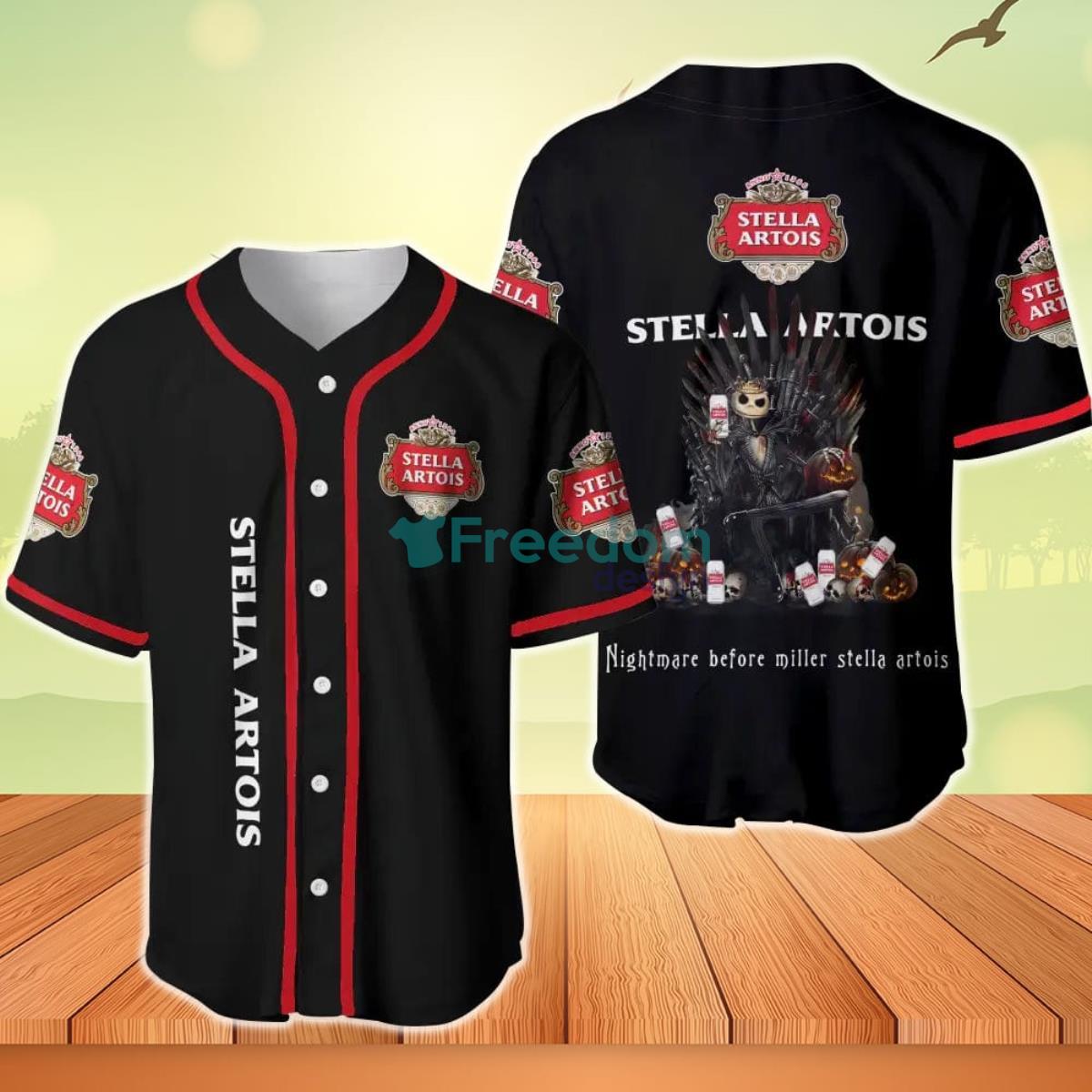 Jack Skellington Nightmare Before Stella Artois Baseball Jersey Product Photo 1