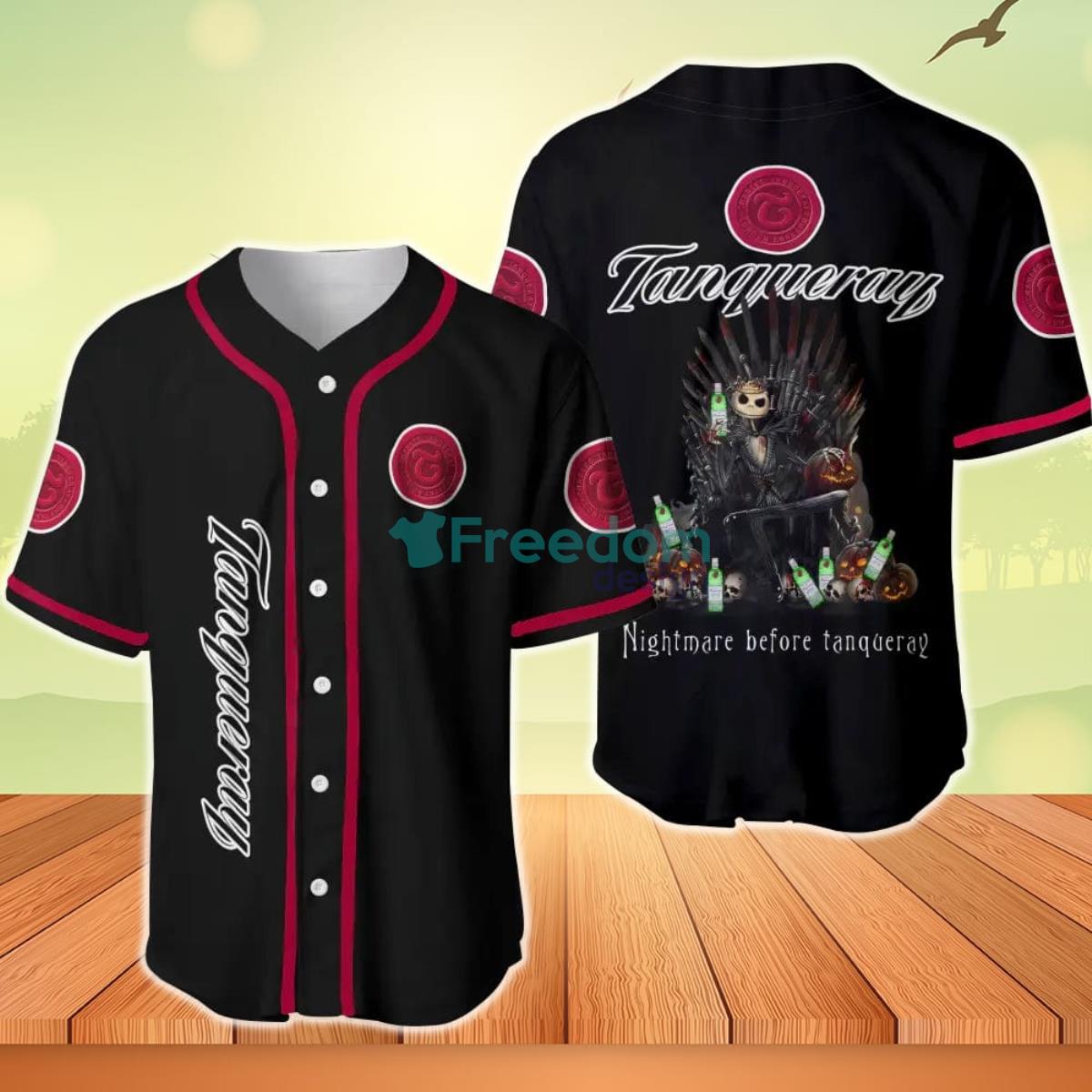 Jack Skellington Nightmare Before Tanqueray Baseball Jersey Product Photo 1