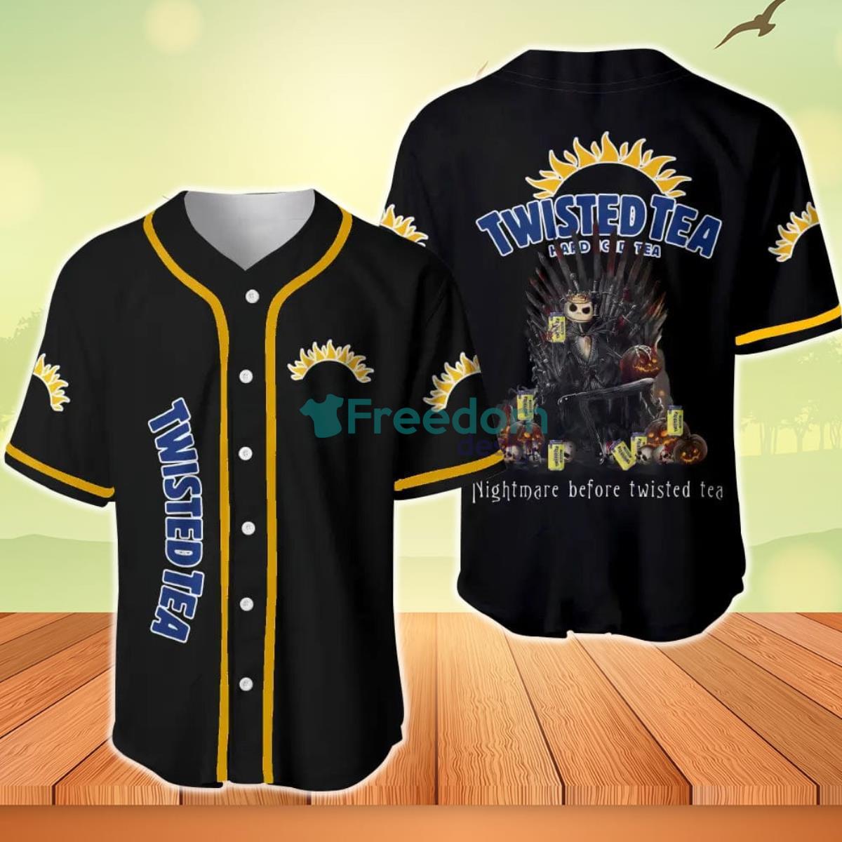 Jack Skellington Nightmare Before Twisted Tea Baseball Jersey Product Photo 1