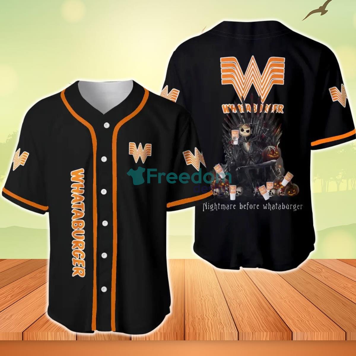 Jack Skellington Nightmare Before Whataburger Baseball Jersey Product Photo 1