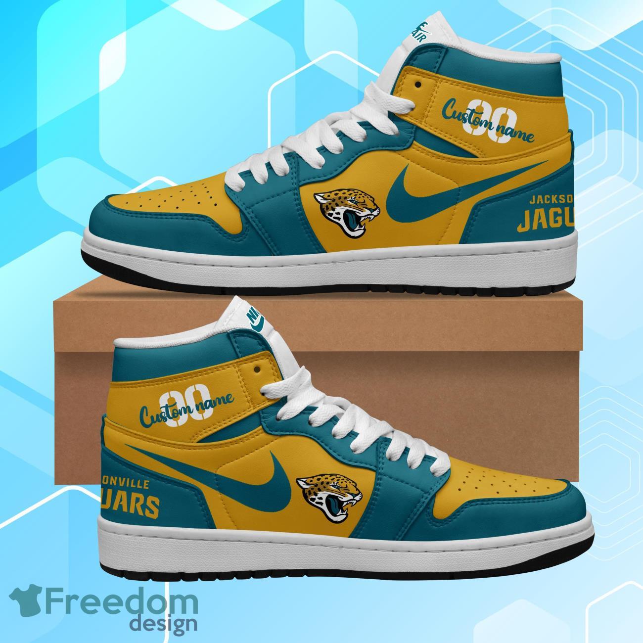 Jacksonville Jaguars Air Jordan Hightop Shoes Custom Name & Number Product Photo 2