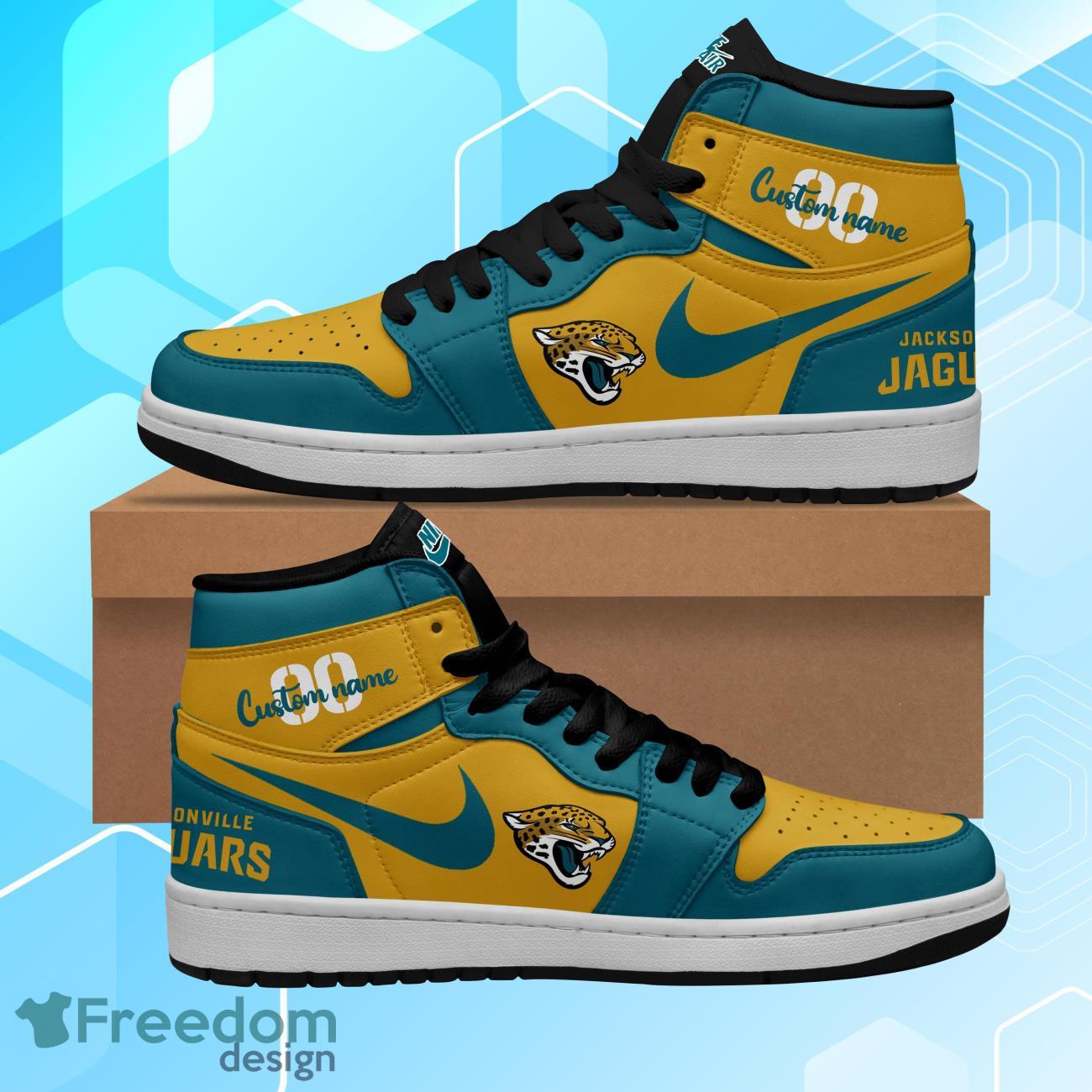 Jacksonville Jaguars Air Jordan Hightop Shoes Custom Name & Number Product Photo 1