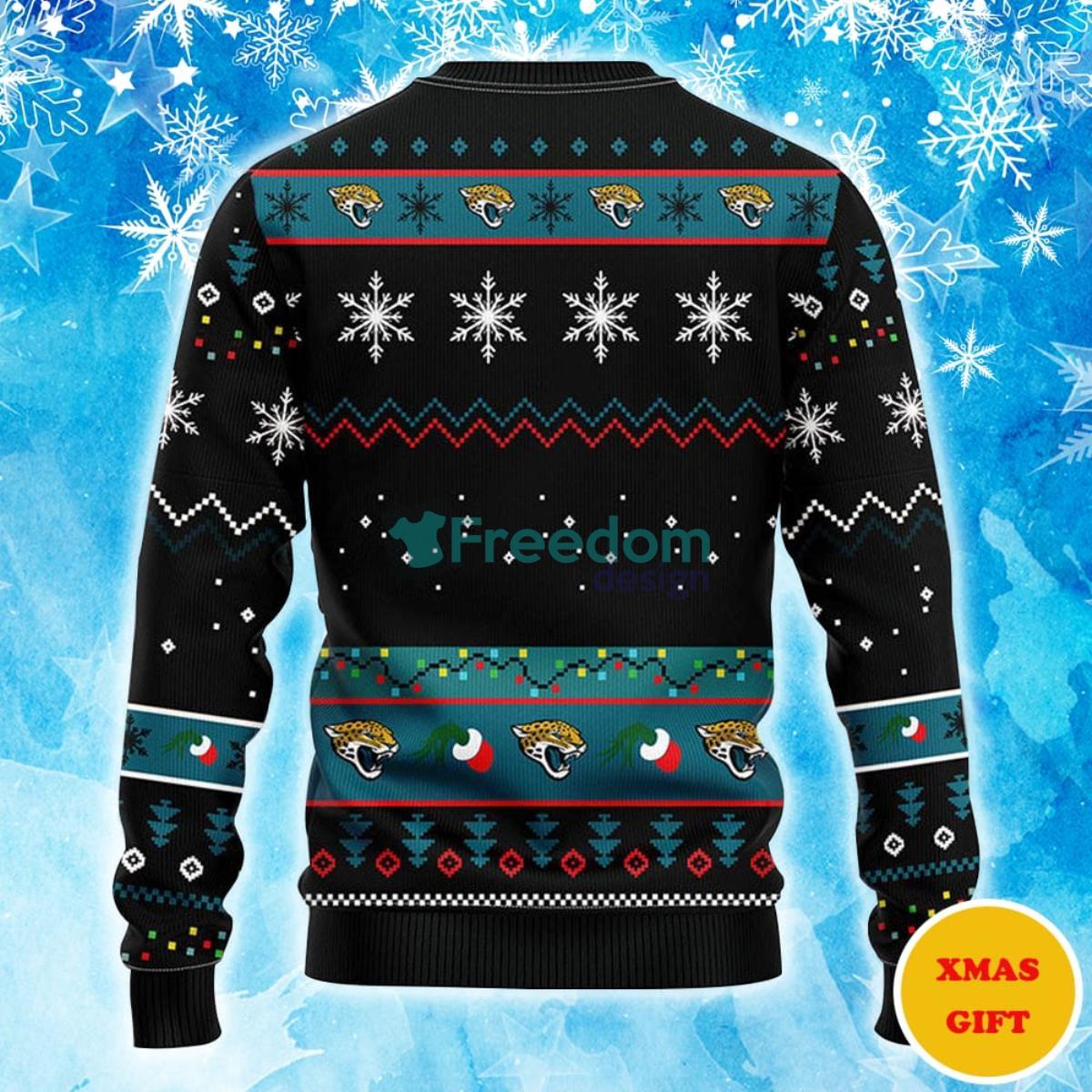 Jacksonville Jaguars Grinch Christmas AOP Sweater Product Photo 2