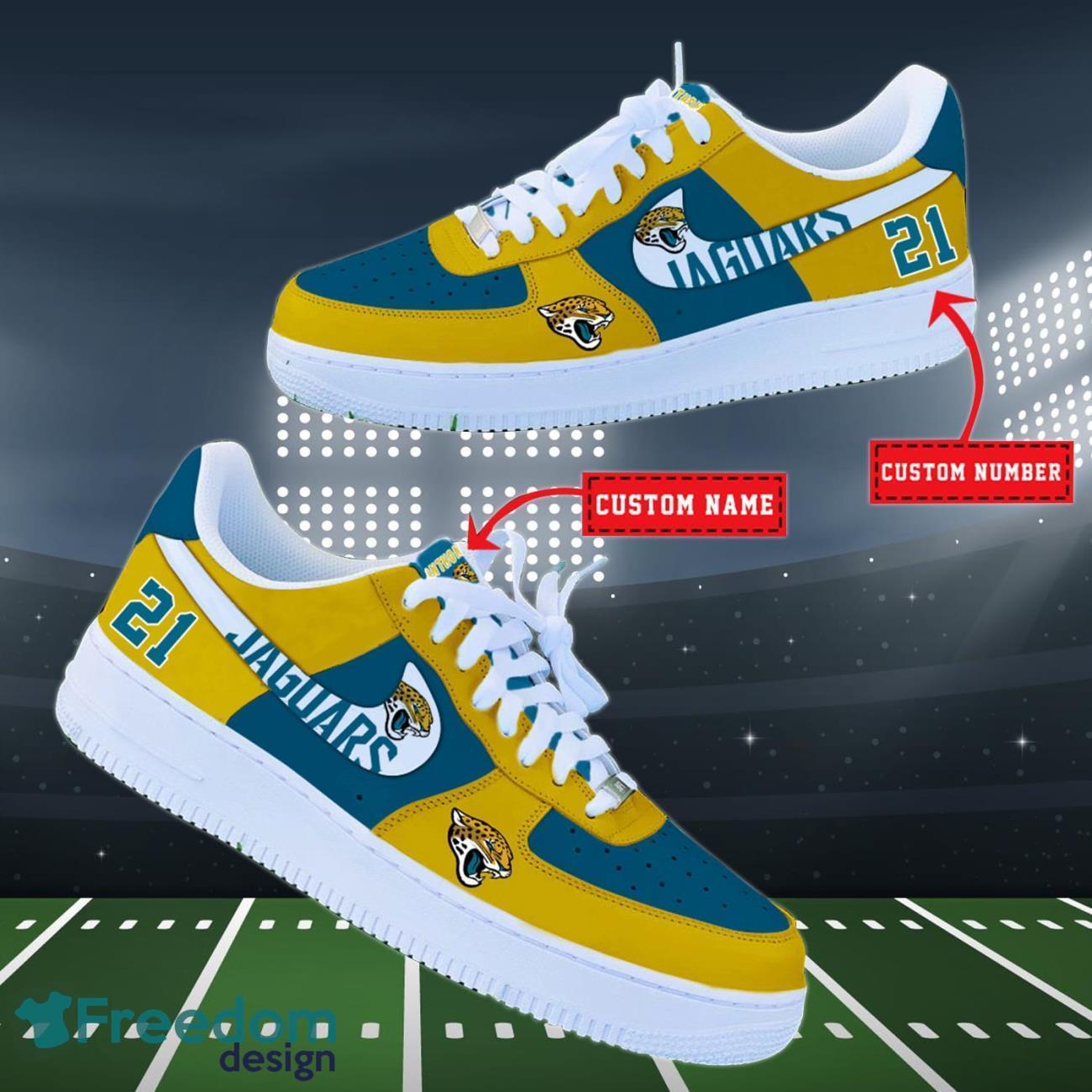 Jacksonville Jaguars NFL Personalized Air Force Shoes Custom Name Product Photo 2