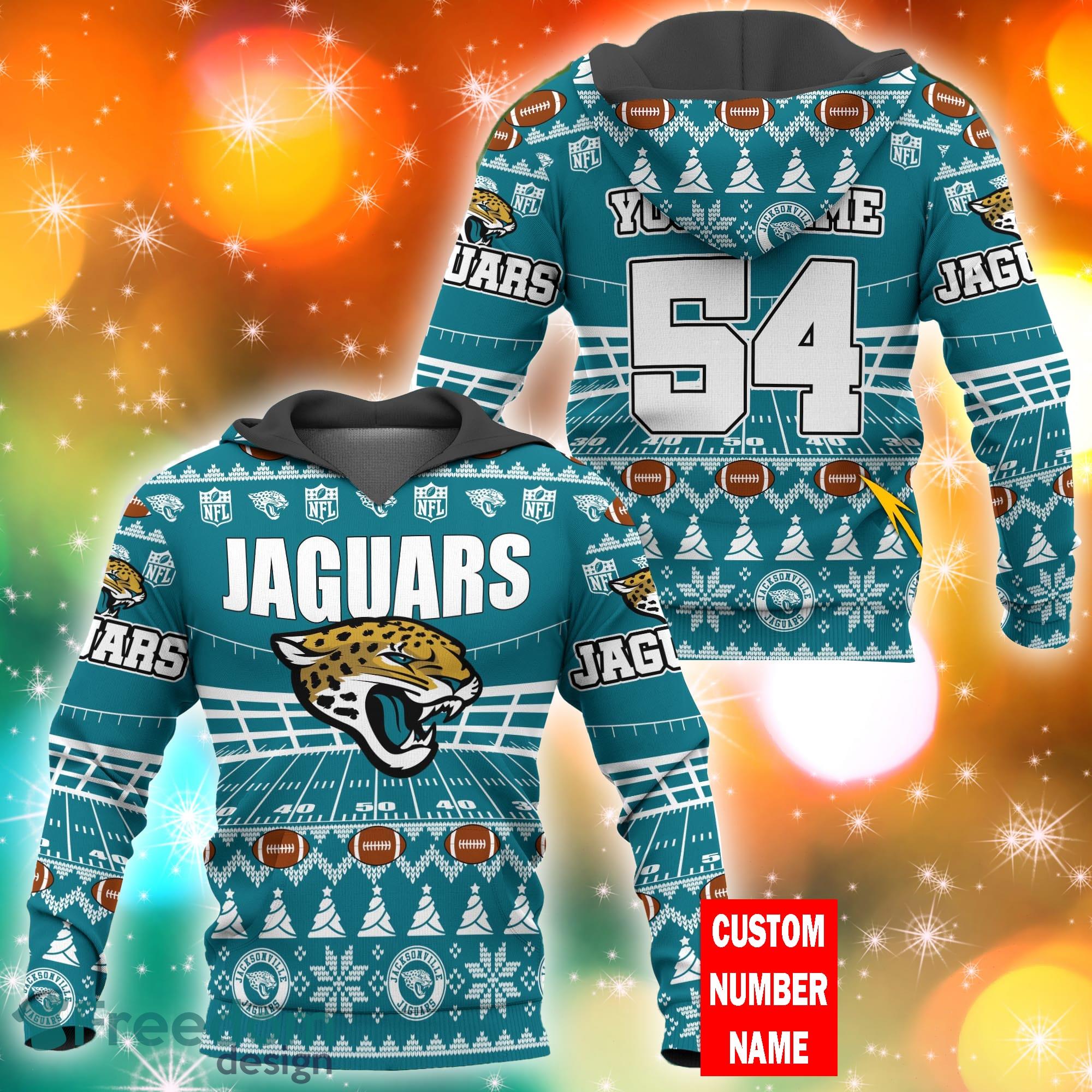 NFL Jacksonville Jaguars Custom Name Number Ugly Christmas Sweater