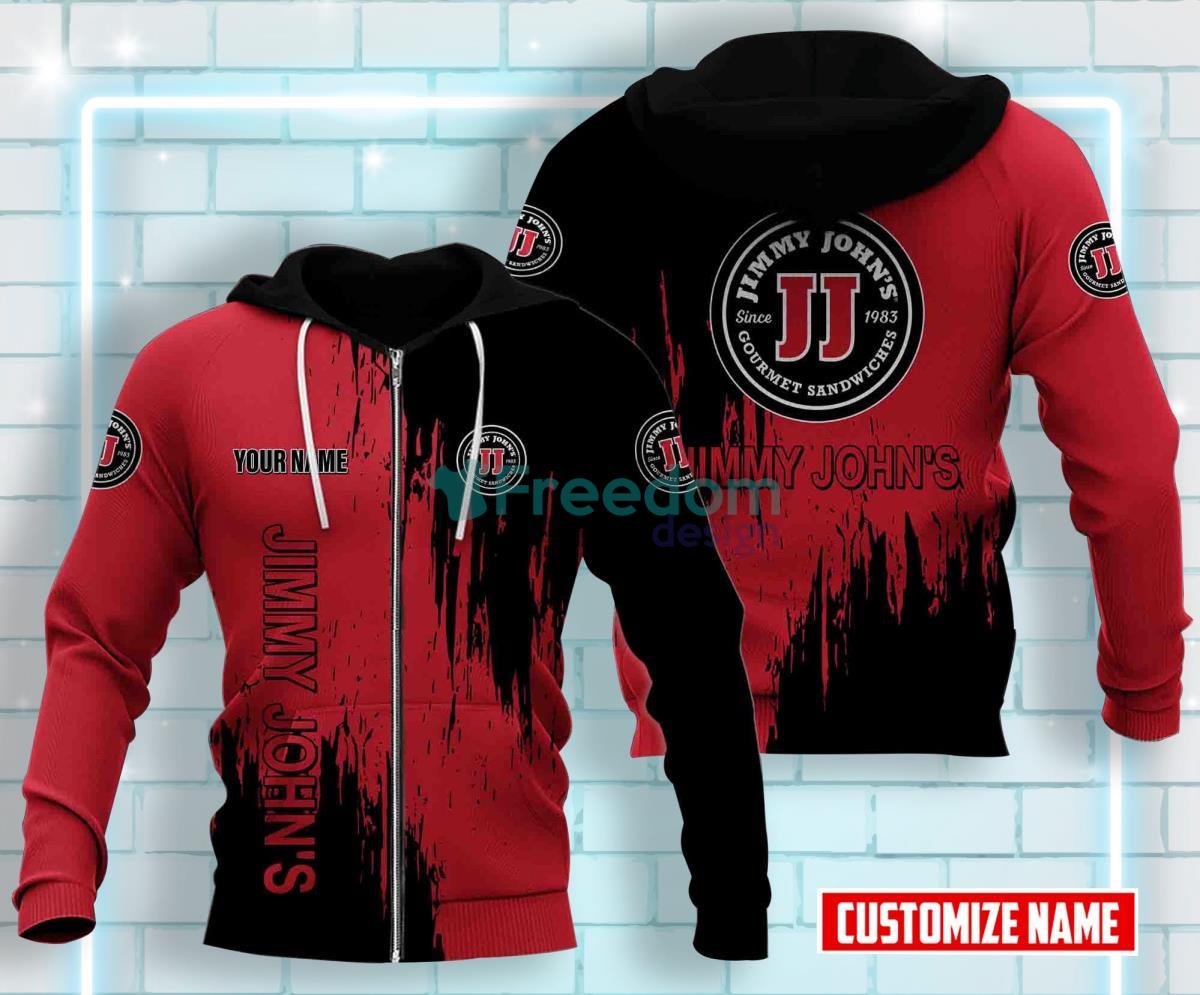 Jimmy John's All Over Printed 3D Custom Name Zip Hoodie Product Photo 1