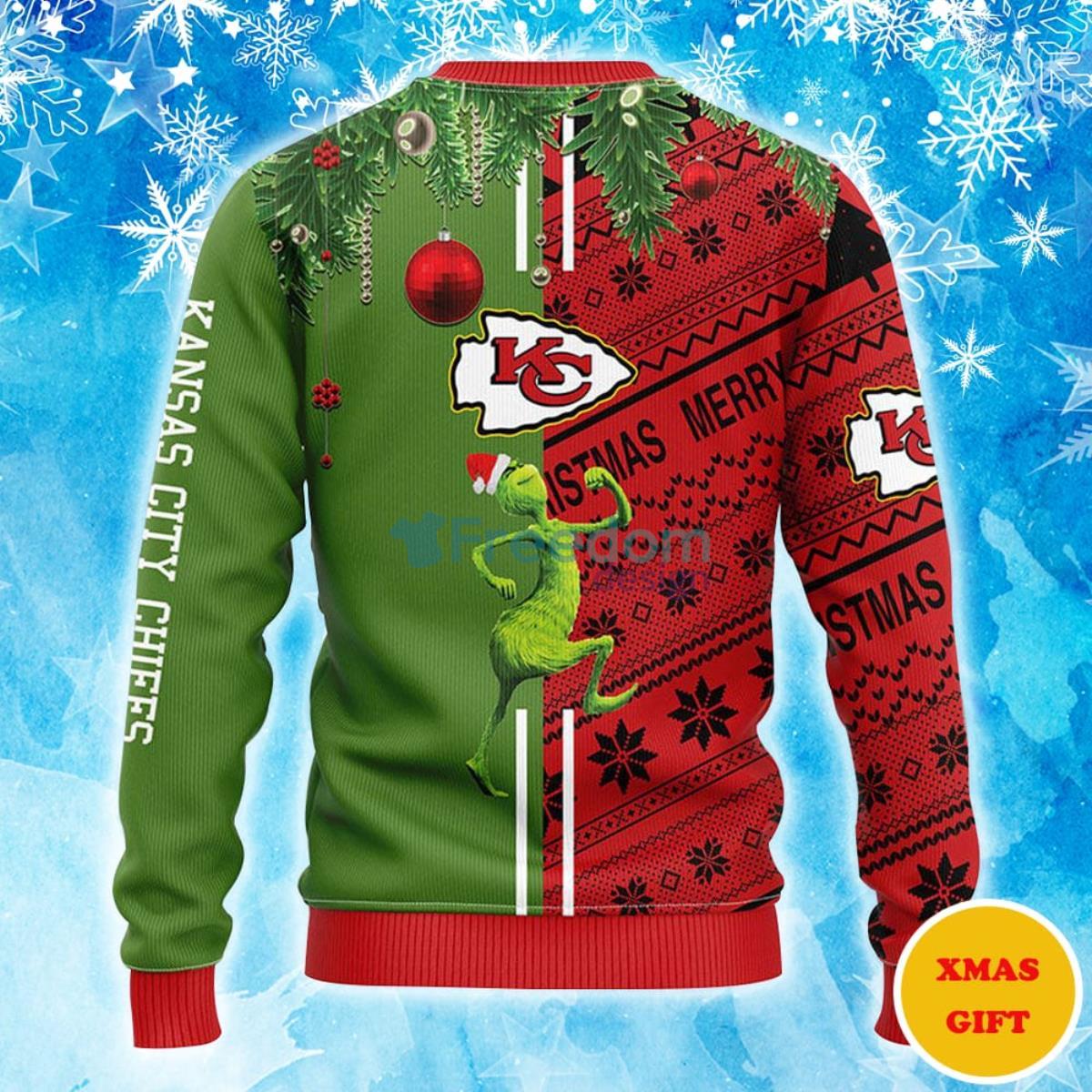 Kansas City Chiefs Grinch & Scooby-Doo Christmas AOP Sweater Product Photo 2