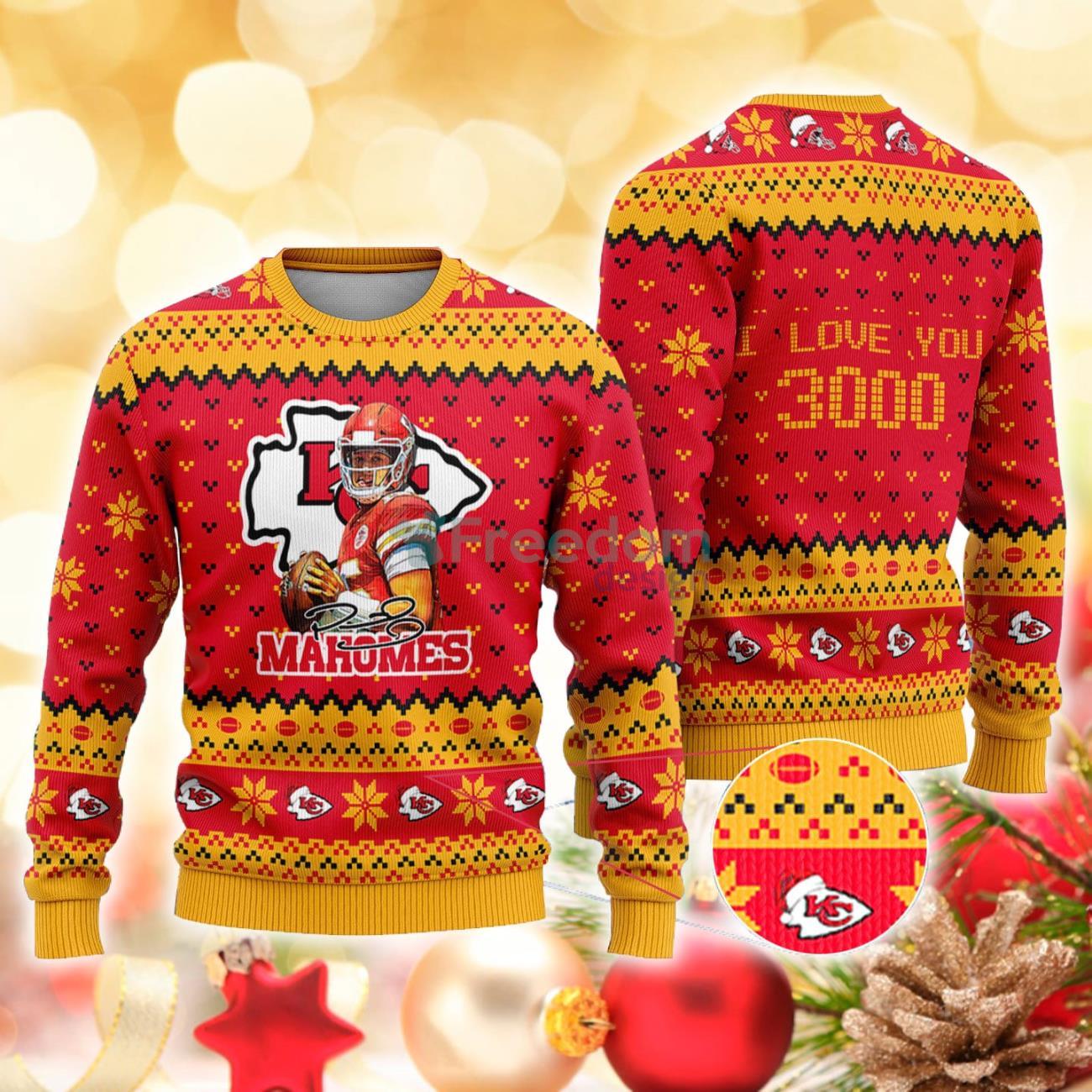 Kansas City Chiefs - Patrick Mahomes I Love You 3000 Christmas Knitted Sweater Product Photo 1