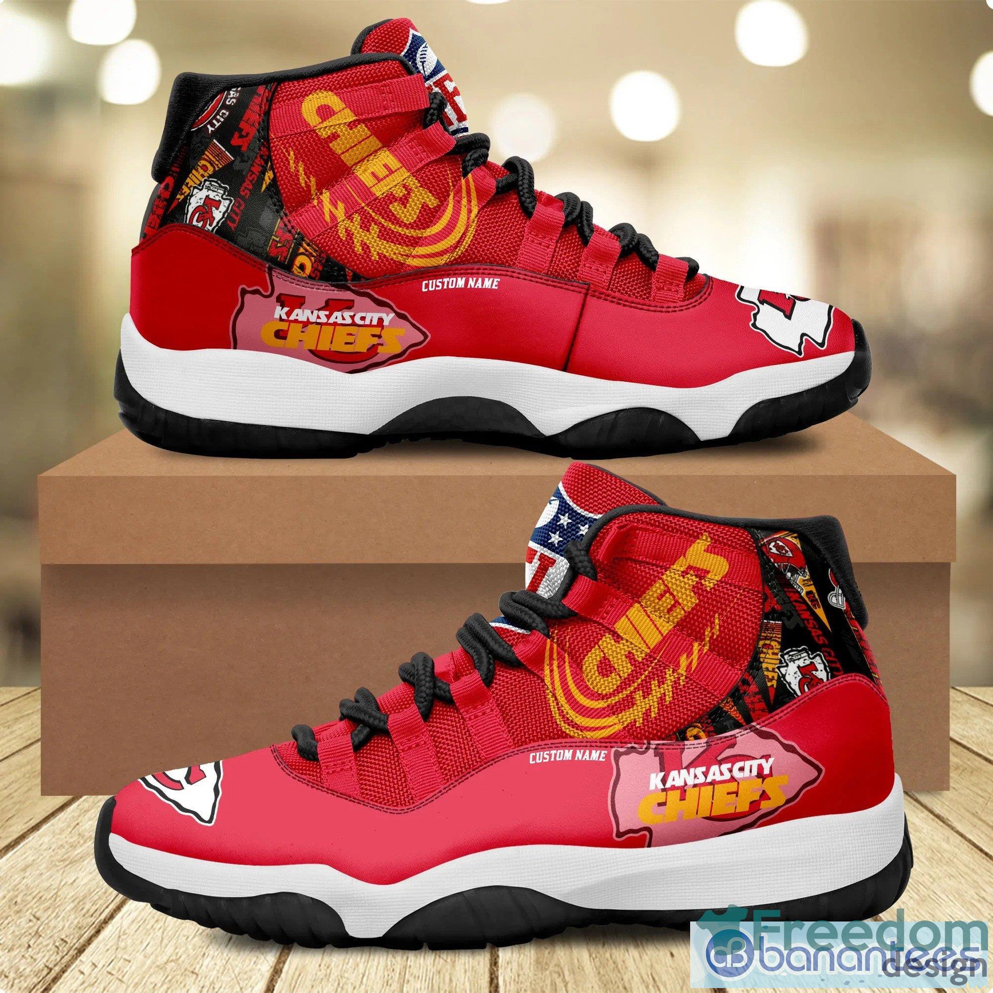 Kansas City Chiefs NFL 8 Custom Name Air Jordan 11 Sneakers For