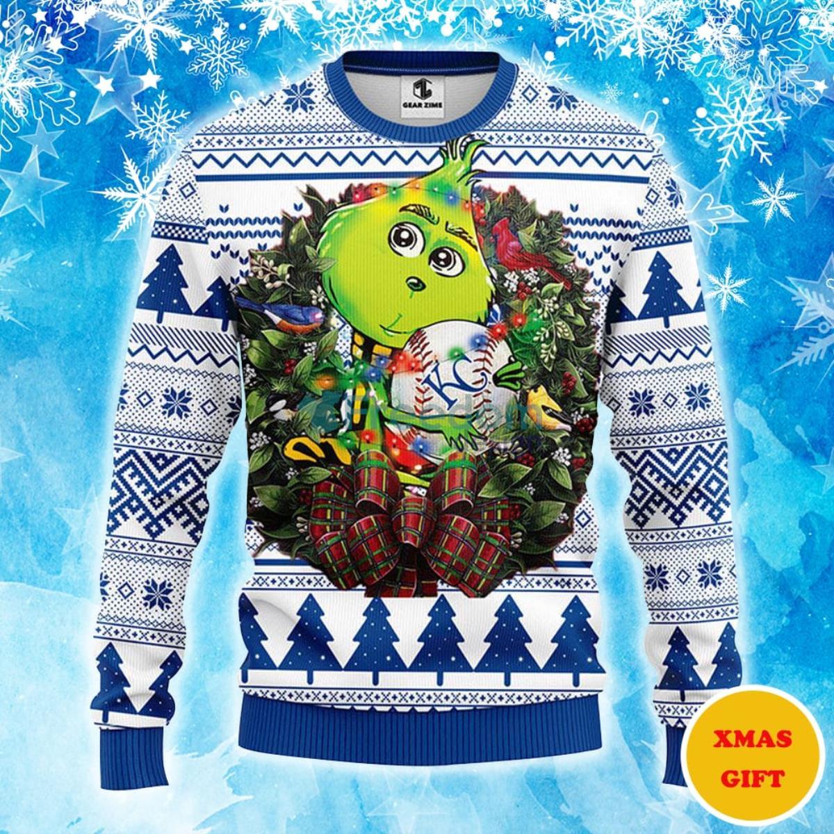 Kansas City Royals Grinch Hug Christmas AOP Sweater Product Photo 1