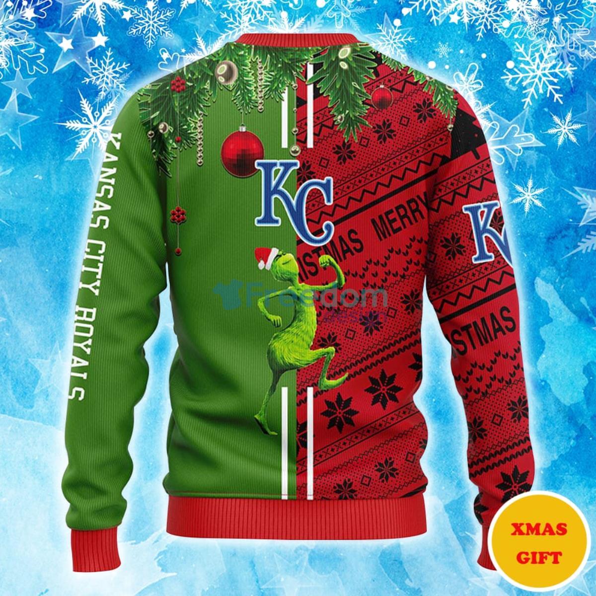 Kansas City Royals Grinch & Scooby-doo Christmas AOP Sweater Product Photo 2