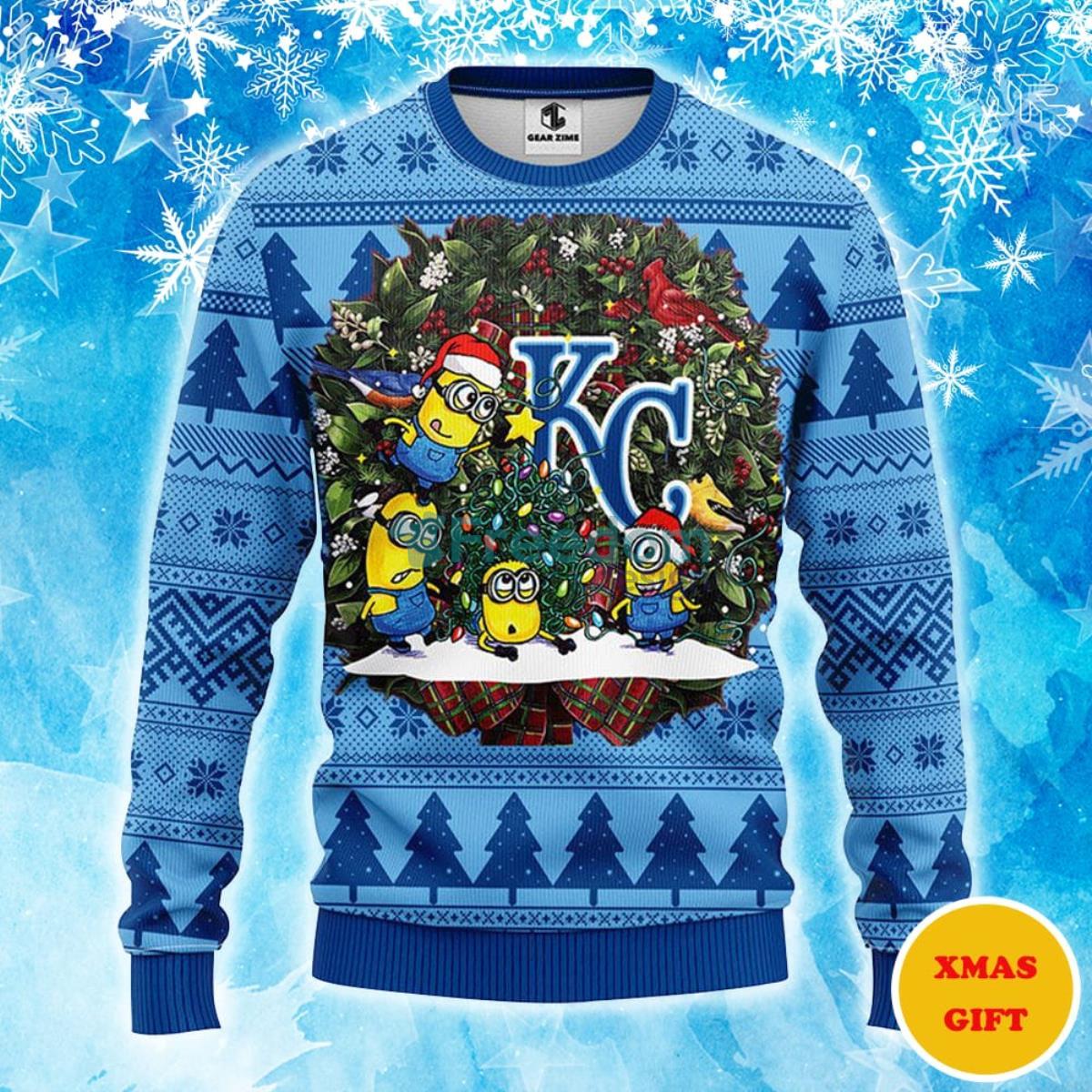 Kansas City Royals Minion Christmas AOP Sweater Product Photo 1