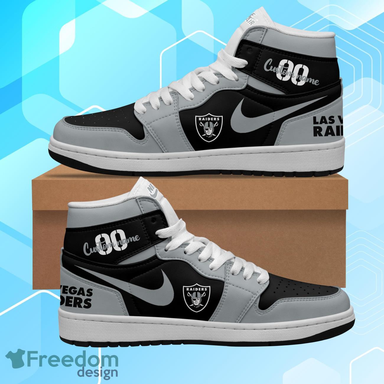 Las Vegas Raiders Air Jordan Hightop Shoes Custom Name & Number Product Photo 2