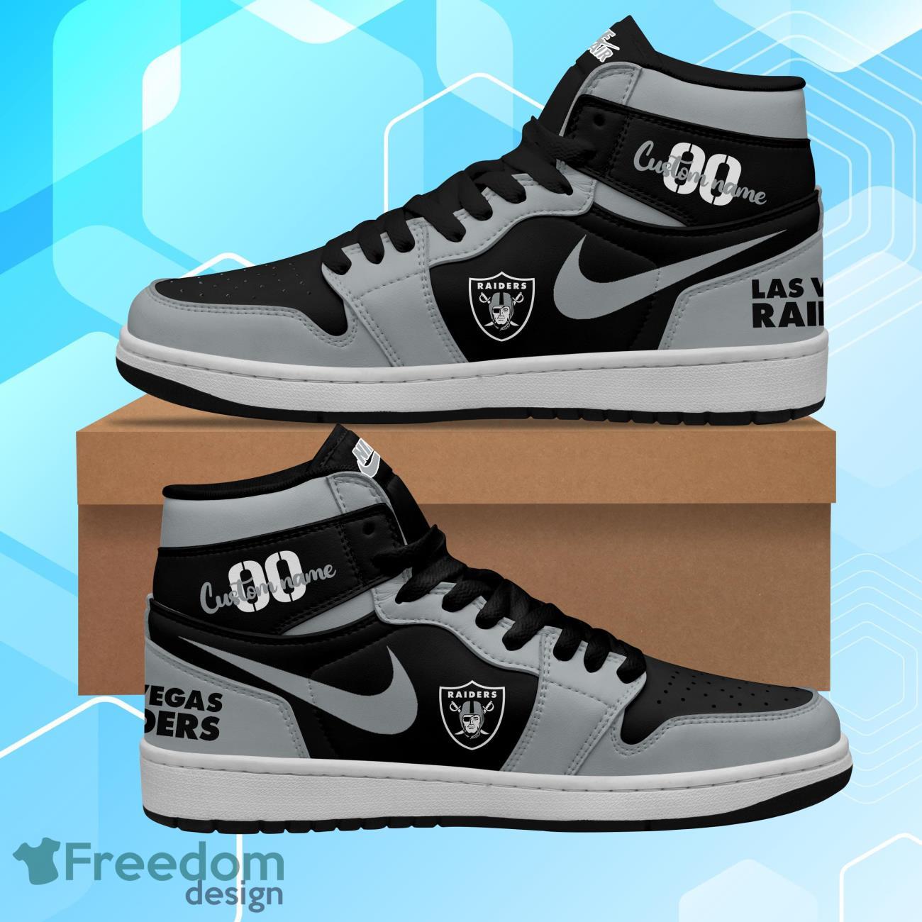 Las Vegas Raiders Air Jordan Hightop Shoes Custom Name & Number Product Photo 1