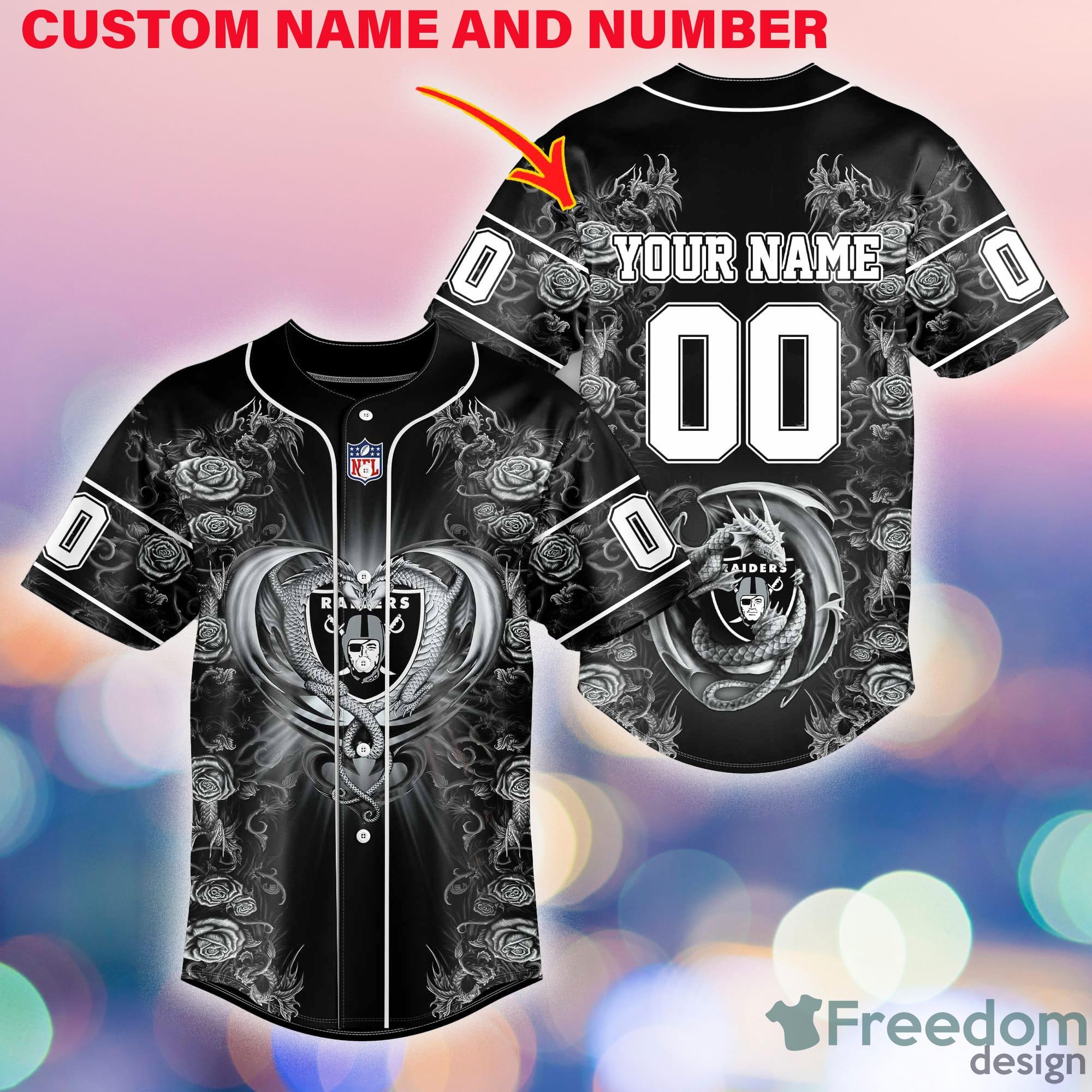 NFL Las Vegas Raiders Custom Name And Number FireBall Baseball Jersey
