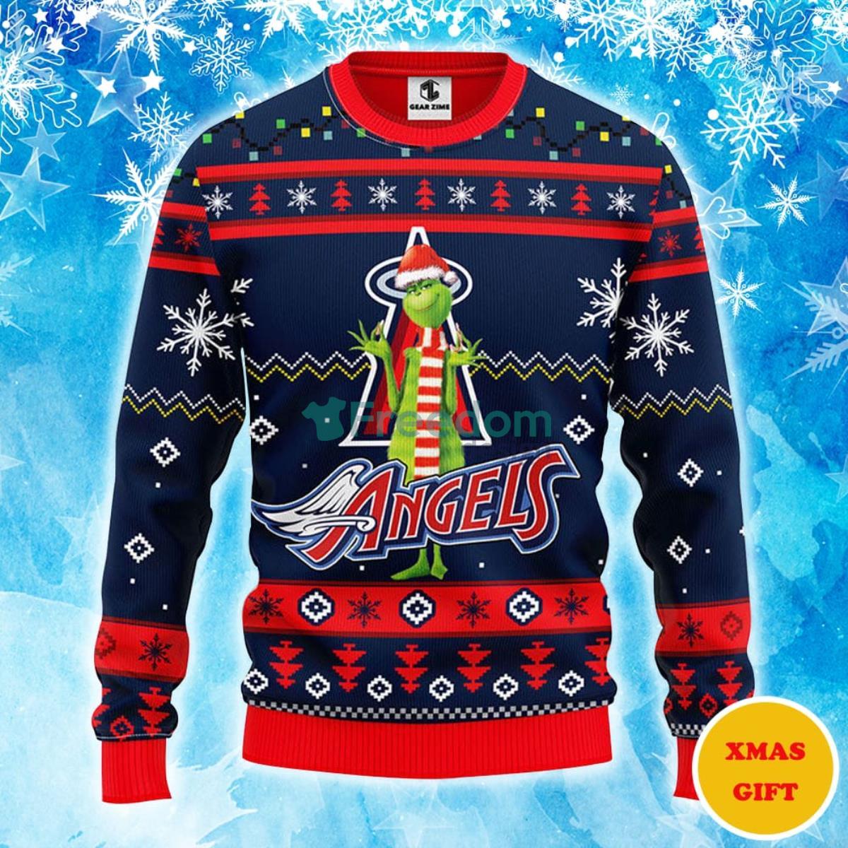 Los Angeles Angels Funny Grinch Christmas AOP Sweater Product Photo 1