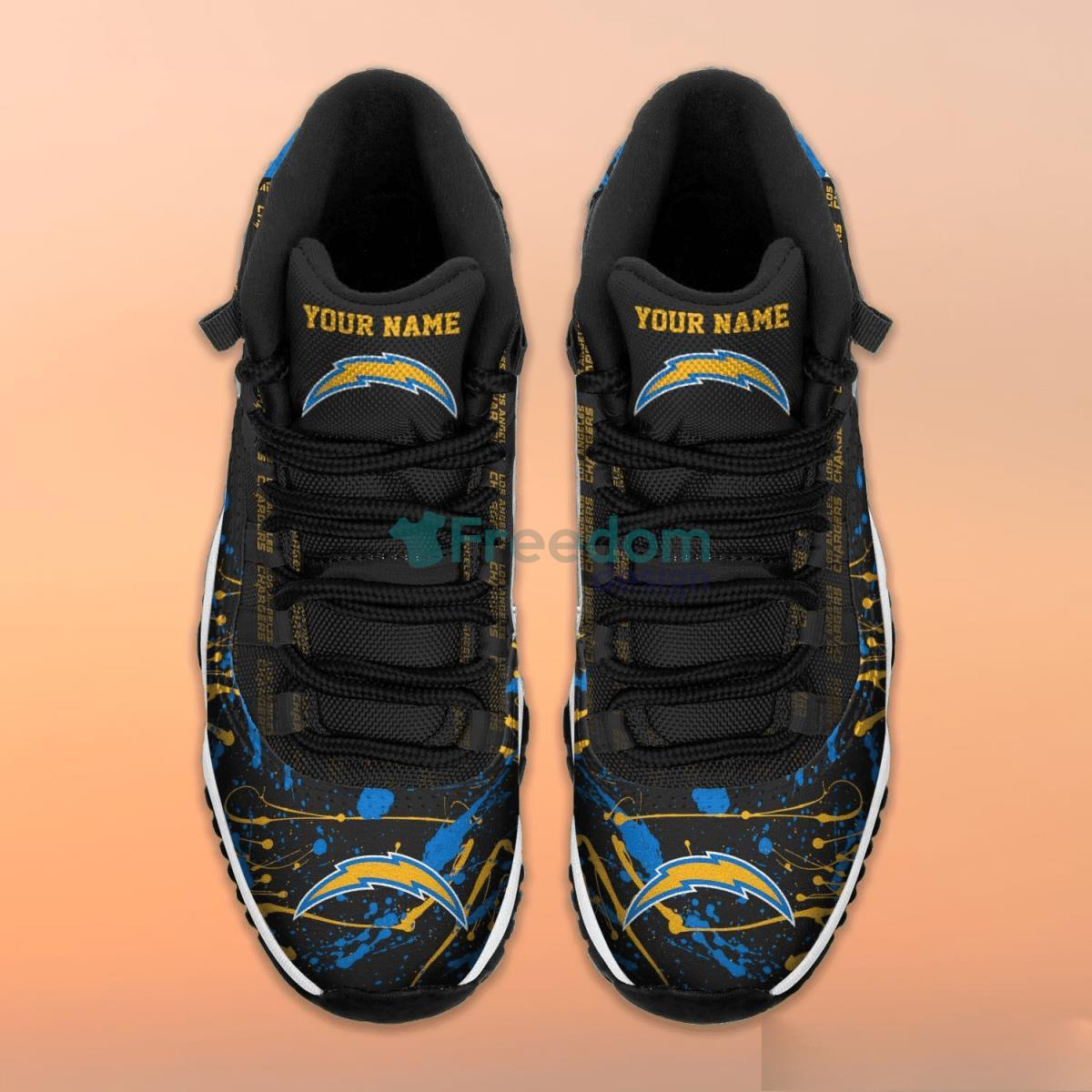 Los Angeles Chargers Air Jordan 11 Shoes Custom Name Shoes Product Photo 2