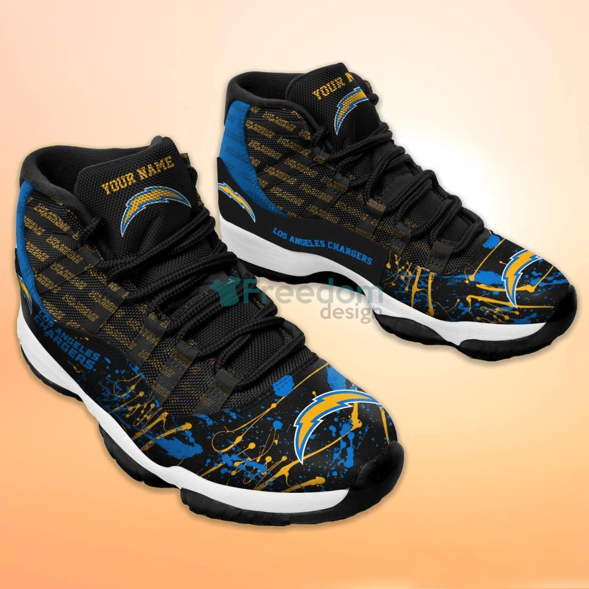 Los Angeles Chargers Air Jordan 11 Shoes Custom Name Shoes Product Photo 1