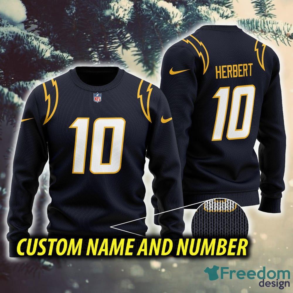 Los Angeles Rams NFL Knitted Sleigh Custom Number And Name Ugly Christmas  Sweater Blue Gift Fans - Freedomdesign