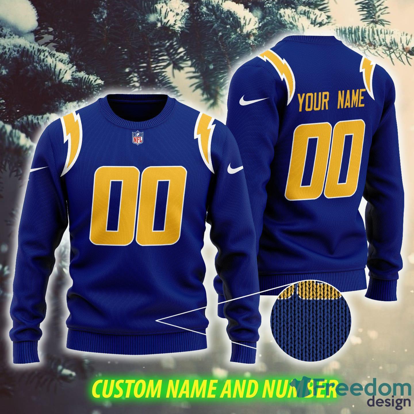 Personalized Name and Number Los Angeles Chargers christmas