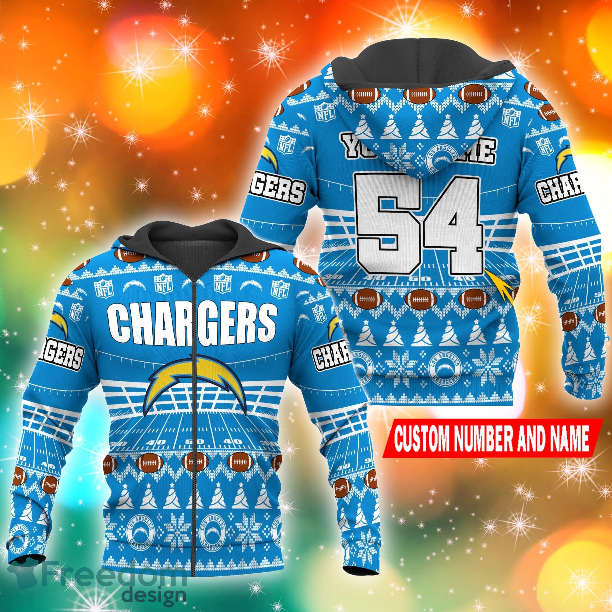 La Chargers Nfl Custom Name Number Ugly Christmas Sweater