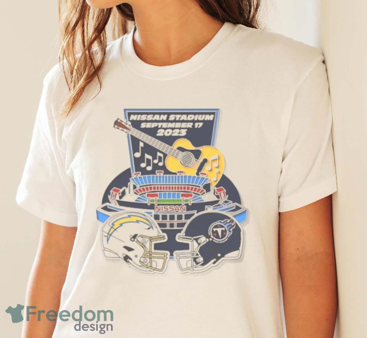 Los Angeles Chargers Vs Tennessee Titans Game Day Nissan Stadium September 17 2023 T Shirt - White Ladies T-Shirt