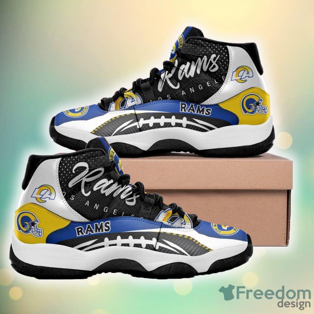 Los Angeles Rams Yellow Air Jordan 13 Shoes For Fans