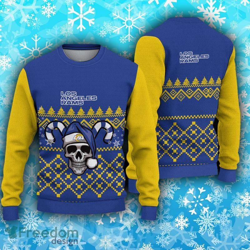 Los Angeles Rams Fans Skull Gathering Knitted Christmas Sweater -  Freedomdesign