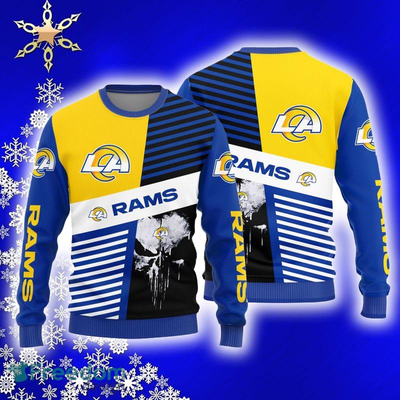 Los Angeles Rams Skull Pattern Knitted Sweater For Christmas - Freedomdesign