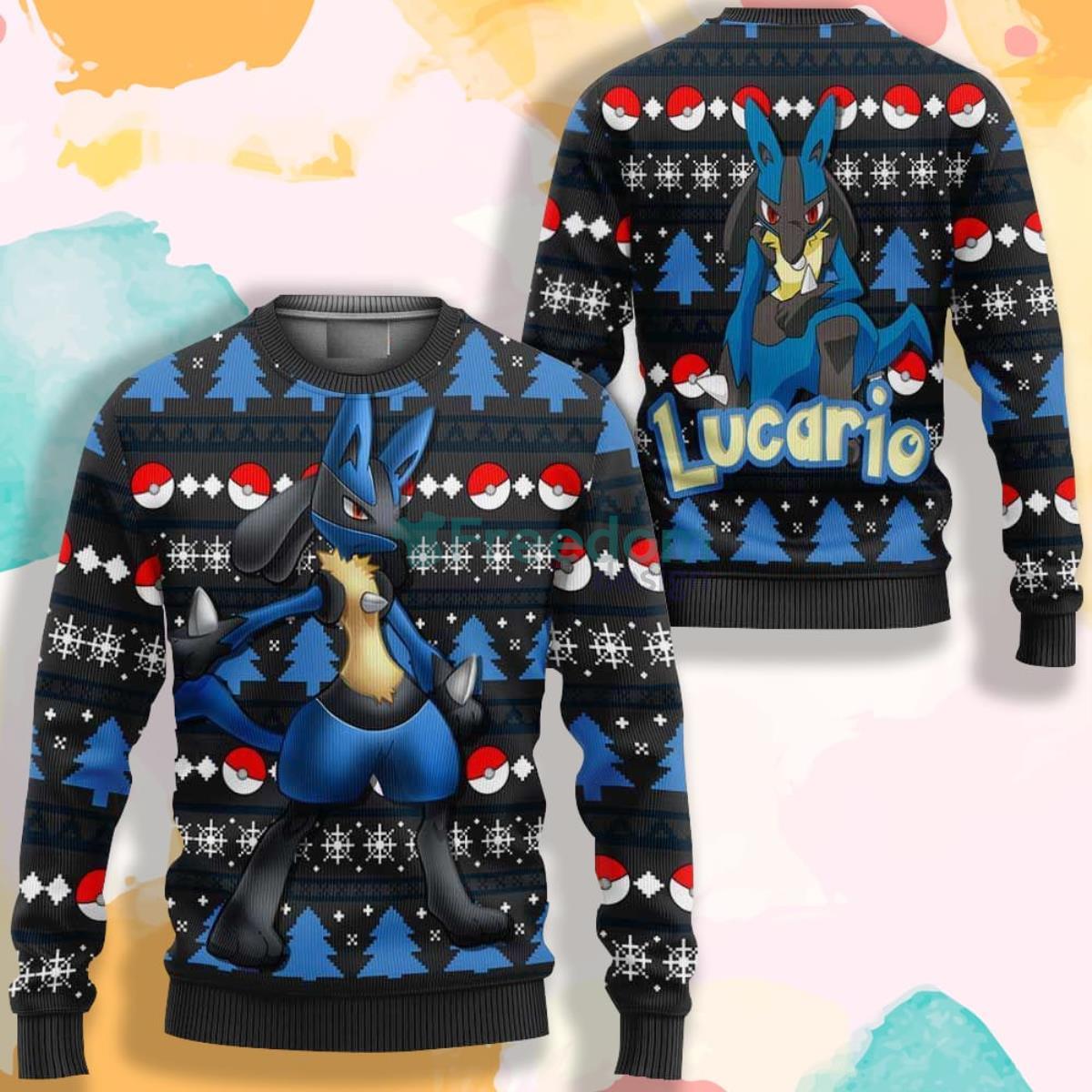 Lucario Anime Pokemon AOP Sweater Product Photo 1