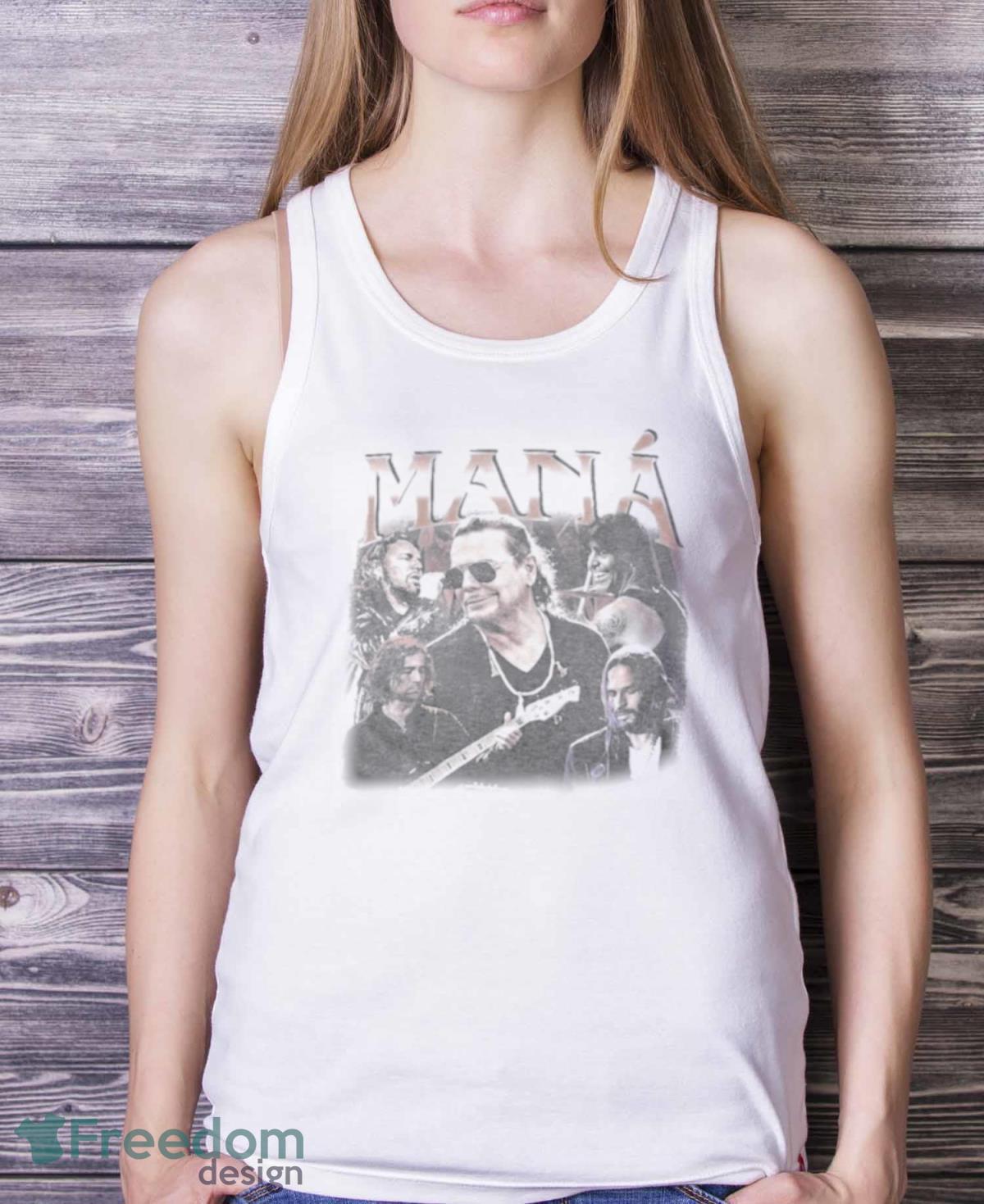Maná Bootleg 90S Lindo Y Querido Vintage Photo Design T Shirt image Maná Bootleg 90S Lindo Y Querido Vintage Photo Design T Shirt - White Ladies Tank Top