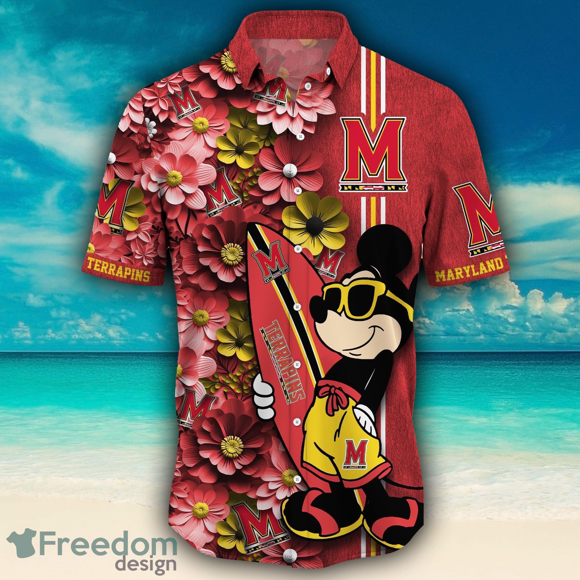 Baltimore Orioles Mickey Flower Pattern Hawaiian Shirt - Limotees