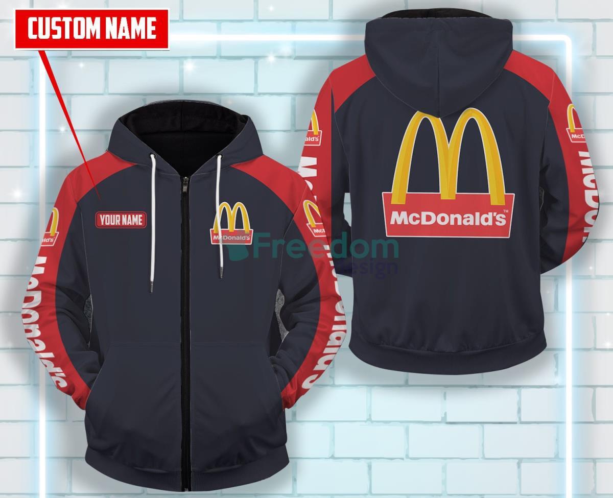 MCDONALD'S All Over Printed 3D Custom Name Zip Hoodie Product Photo 1