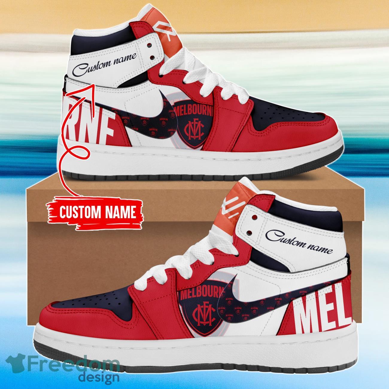 Melbourne Demons AFLW Air Jordan Hightop Shoes Custom Name Product Photo 1