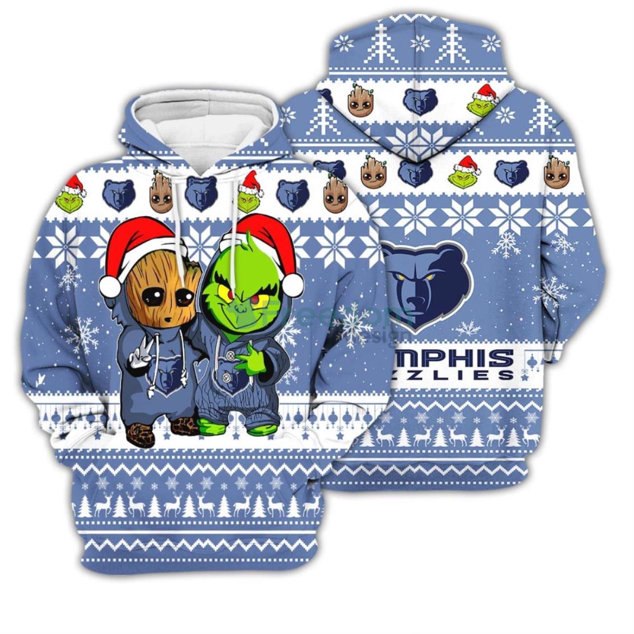 Miami Heat Baby Groot And Grinch Best Friends 3D Chirstmas Sweater