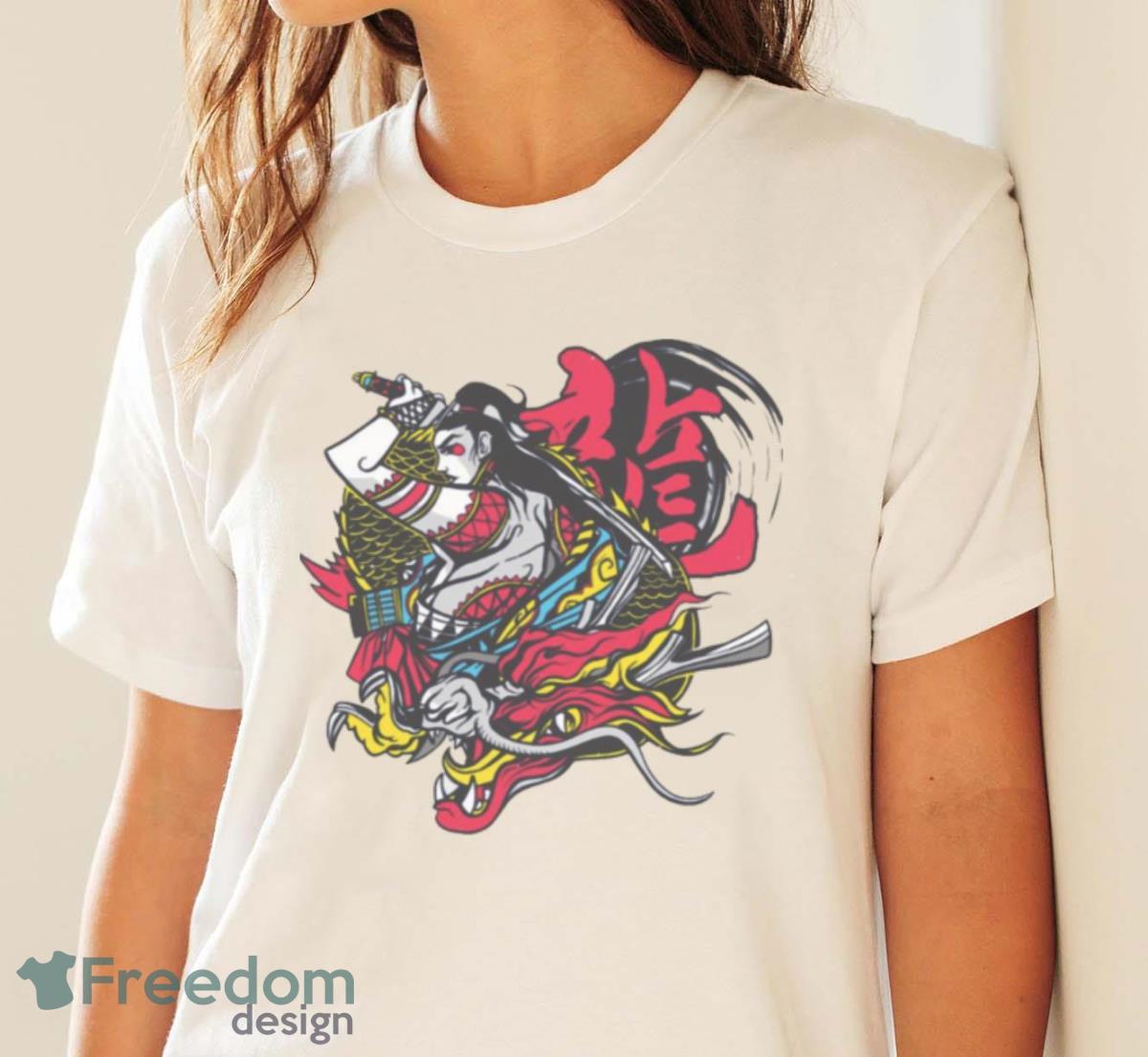 Men Samurai Dragon Johnny Silverhand Shirt - White Ladies T-Shirt