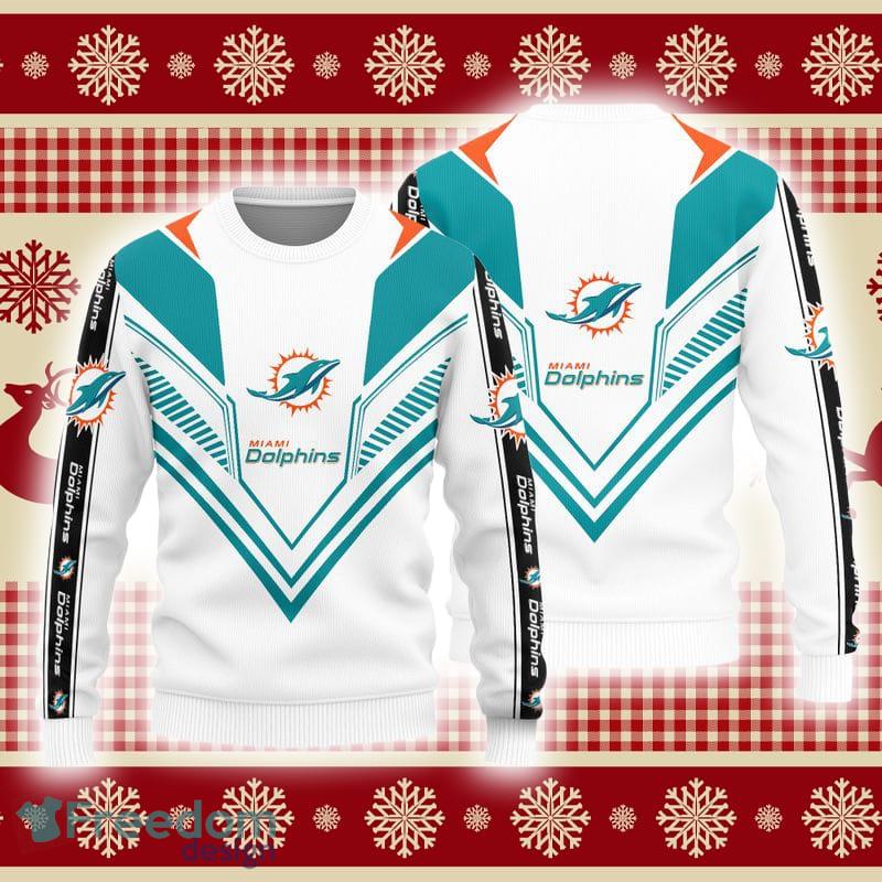 Miami Dolphins Christmas Pattern 3D Decorate Knitted Sweater For Winter -  Banantees