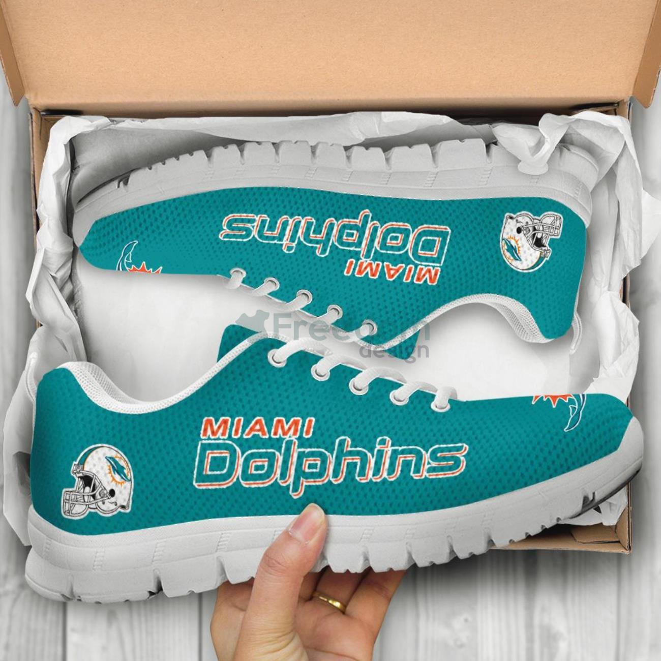 Miami Dolphins Casual Sneakers For Sport Fans Product Photo 2