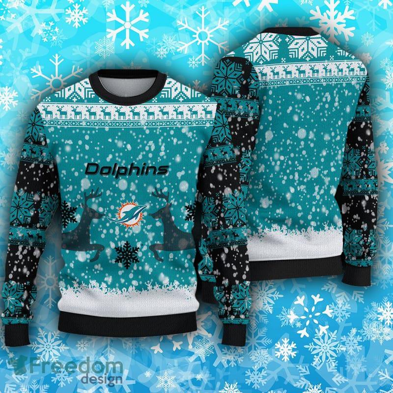 Miami Dolphins Fans Reindeer Joyful Knitted Christmas Sweater