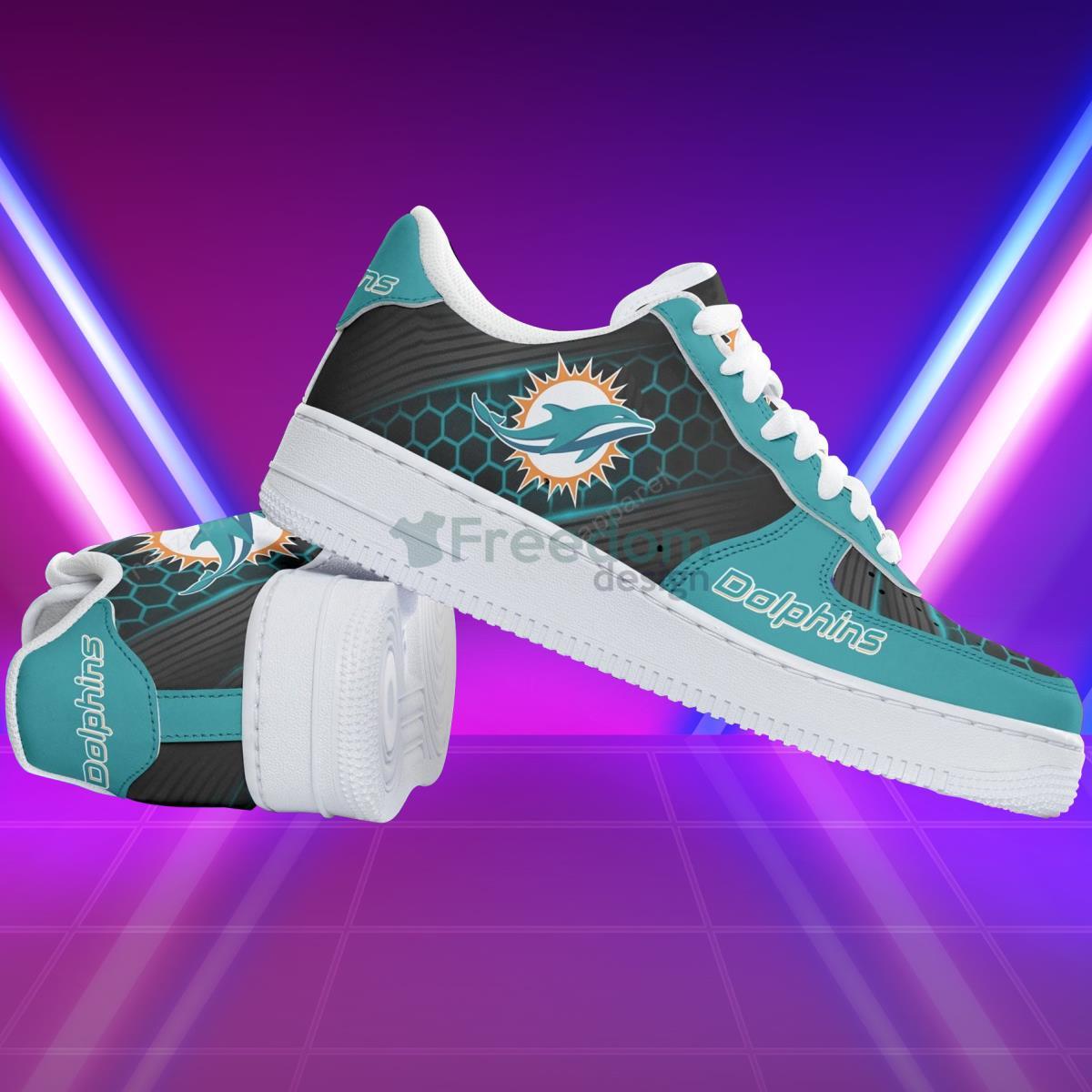 Miami Dolphins Football Team Style Air Force Shoes For Men Women Fans Product Photo 2