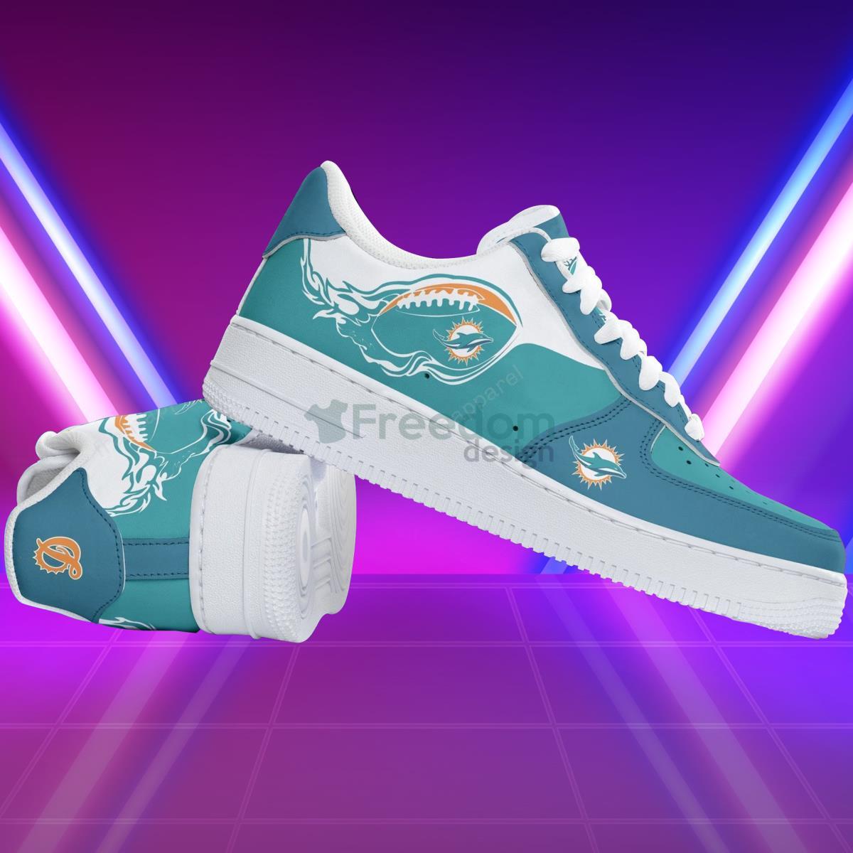 Miami Dolphins Football Team Style Design Air Force Shoes For Men Women Product Photo 2