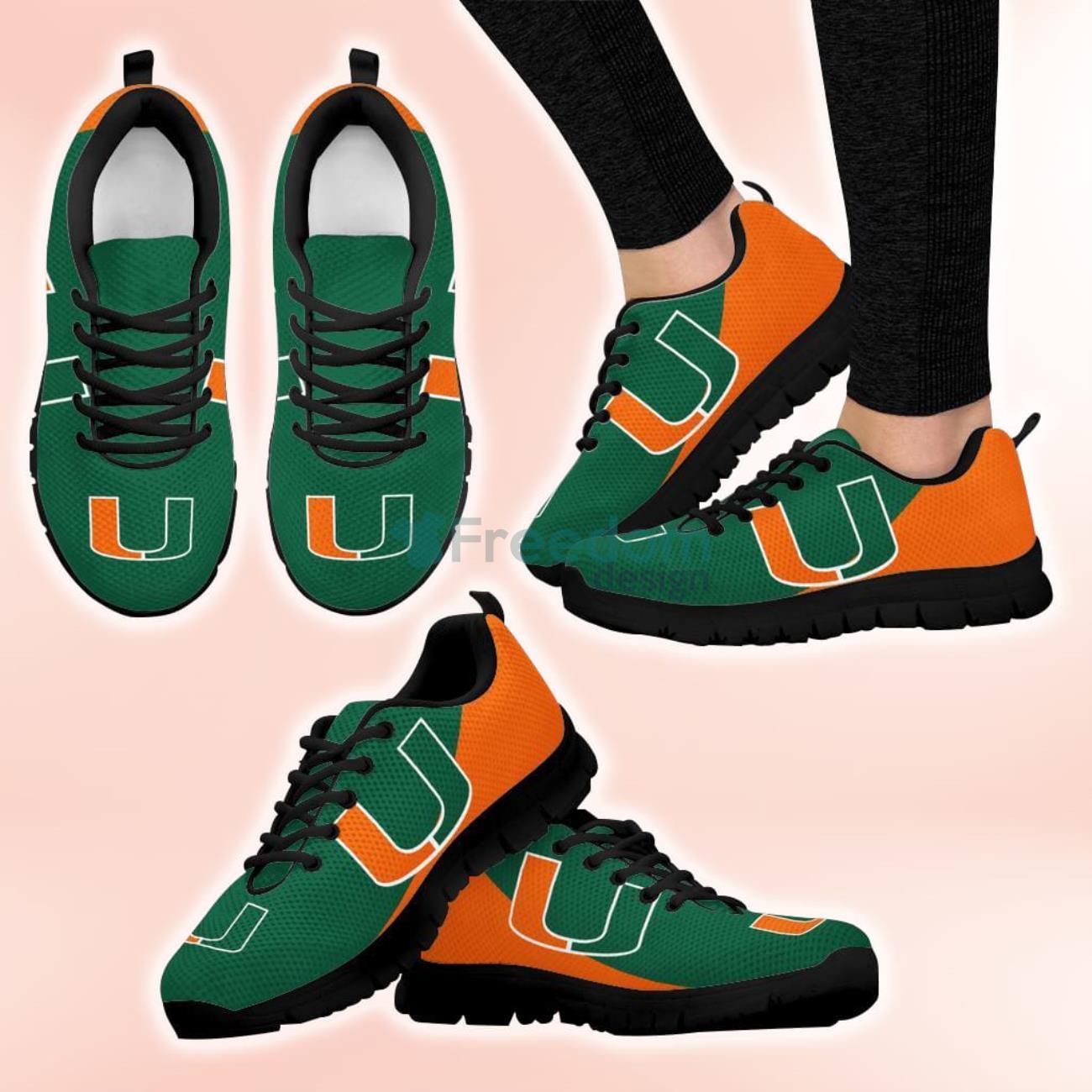 Miami Hurricanes Casual Sneakers For Sport Fans Product Photo 1